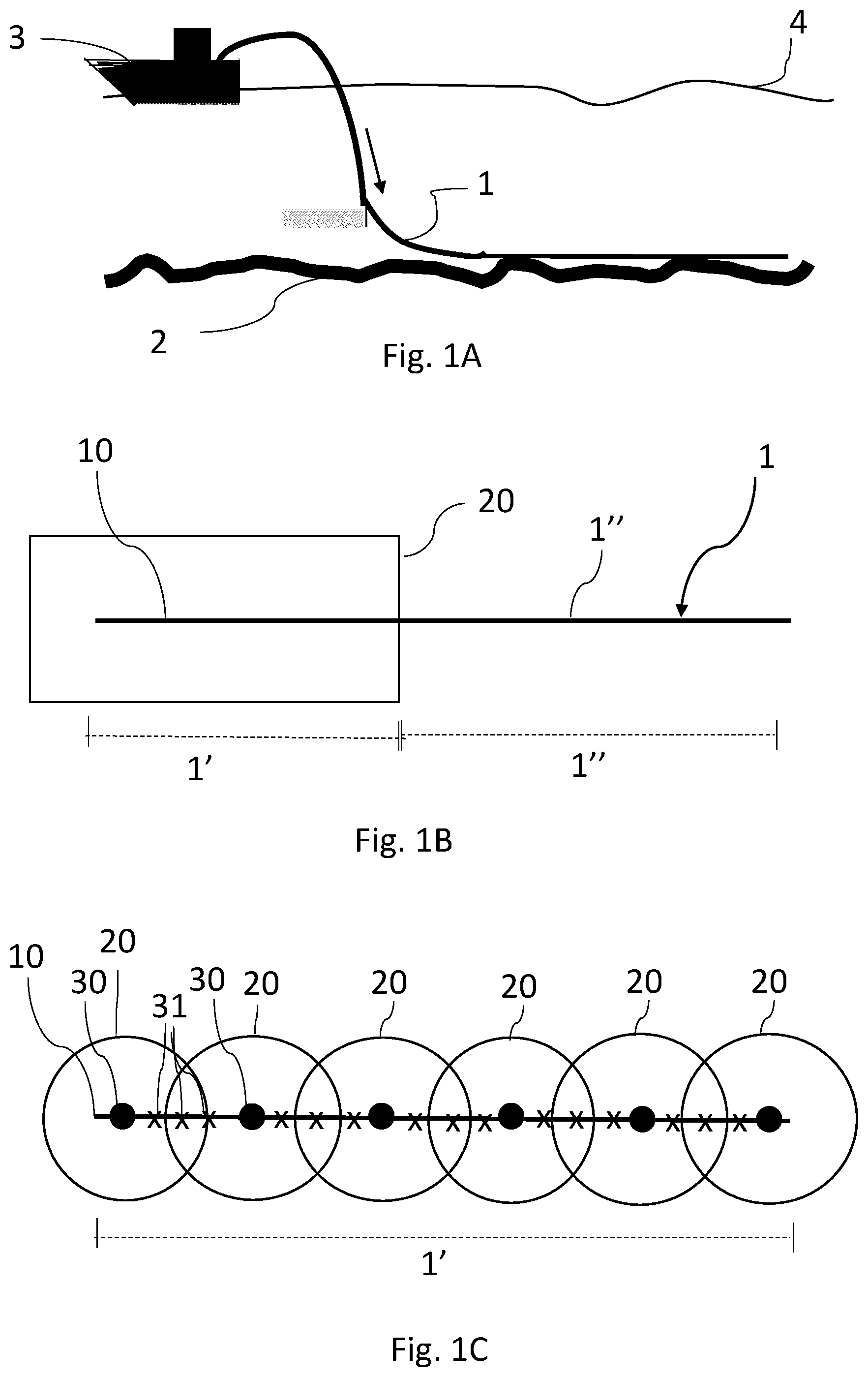 Patent US12422060 — Method of laying a pipeline on a seafloor, monitoring surrounding zones of the installed pipeline for approaching vessels and warning vessels considered to be able to cause harm to the pipeline — Figure 1
