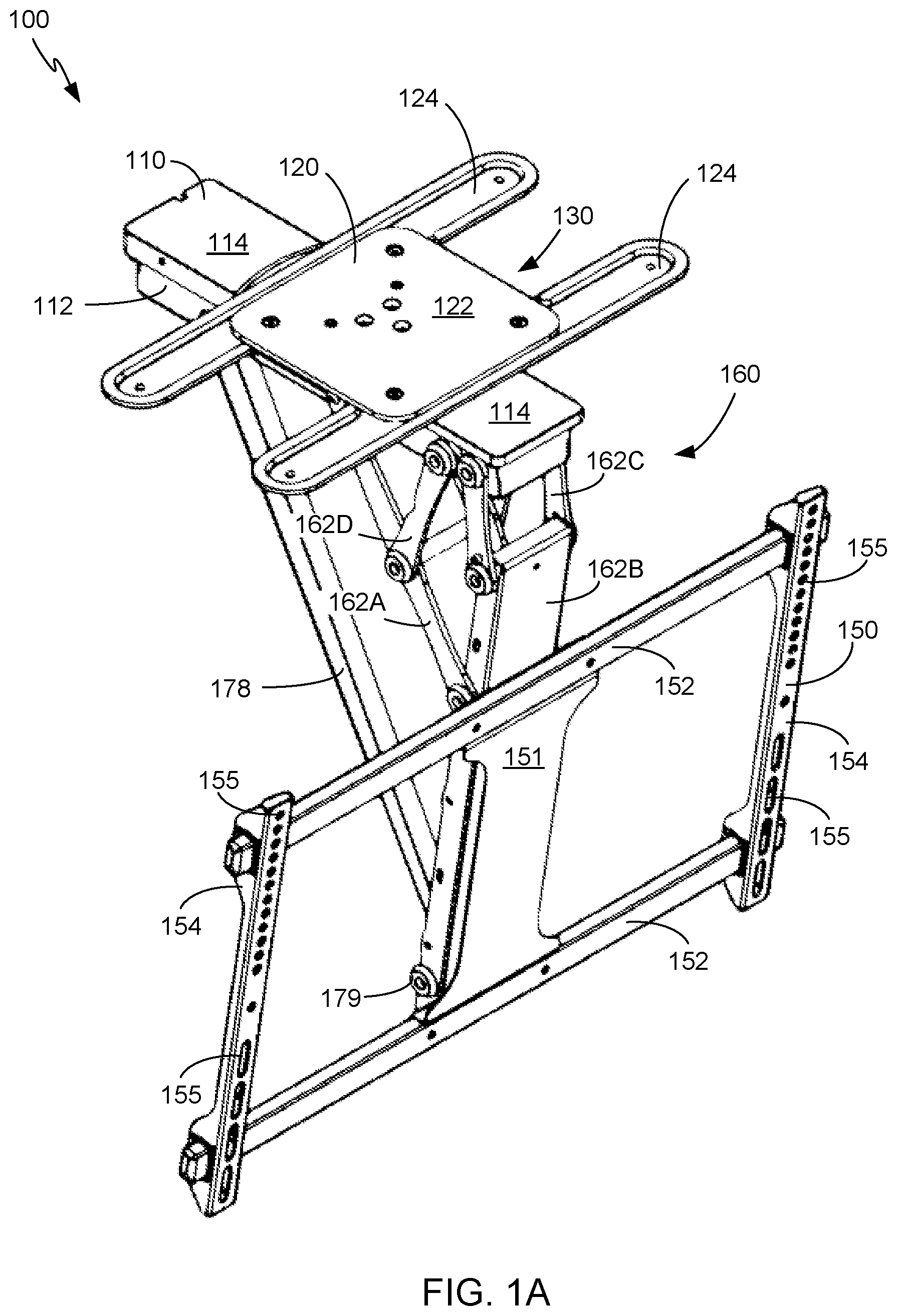 Patent US12422087 — Tilting and rotating ceiling display mount — Figure 1