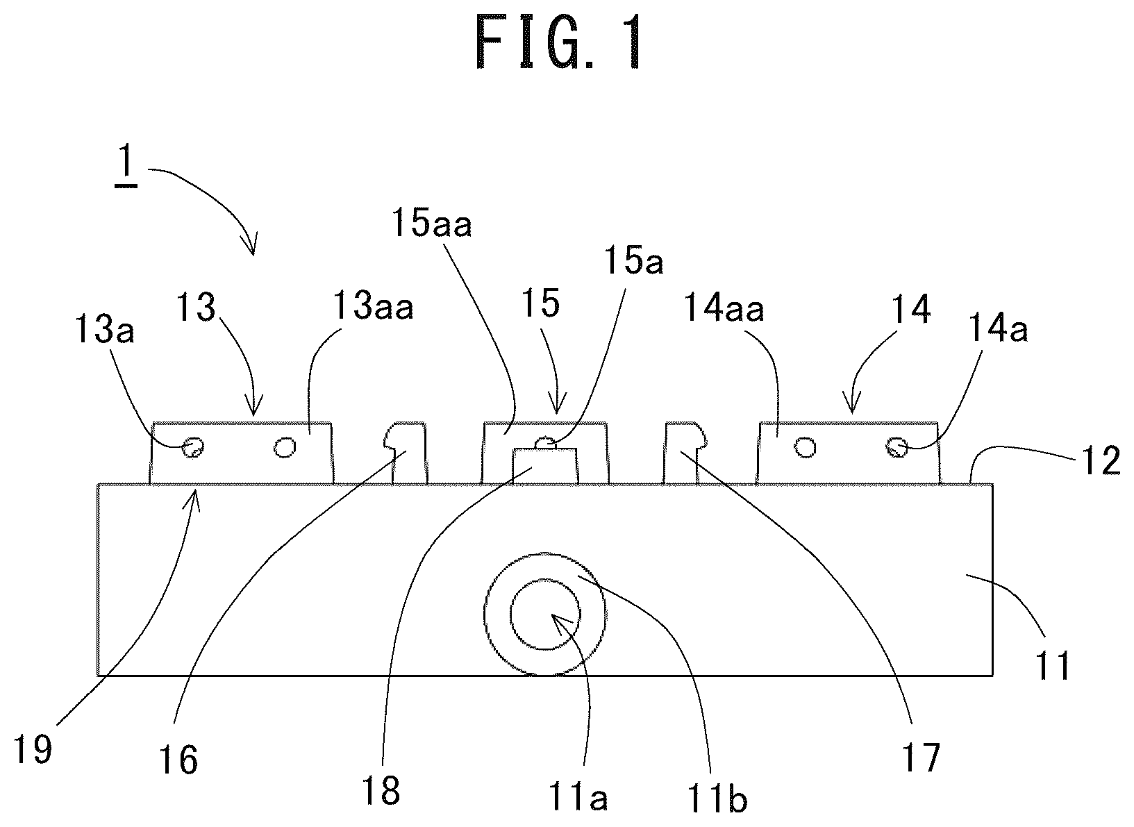 Patent US12422090 — Fixing device and fixing structure for article attaching member — Figure 1