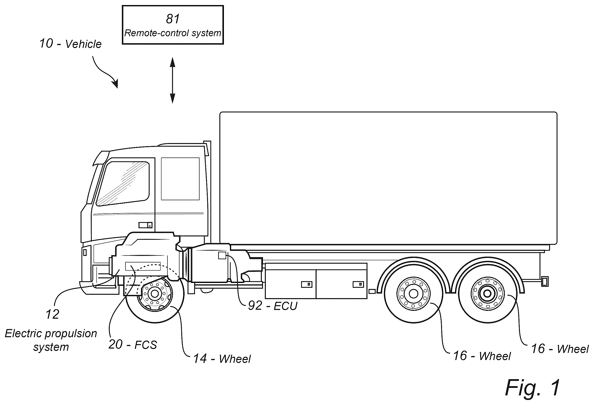 Patent US12422104 — Method for controlling purging of hydrogen from a hydrogen circuit of a vehicle — Figure 1
