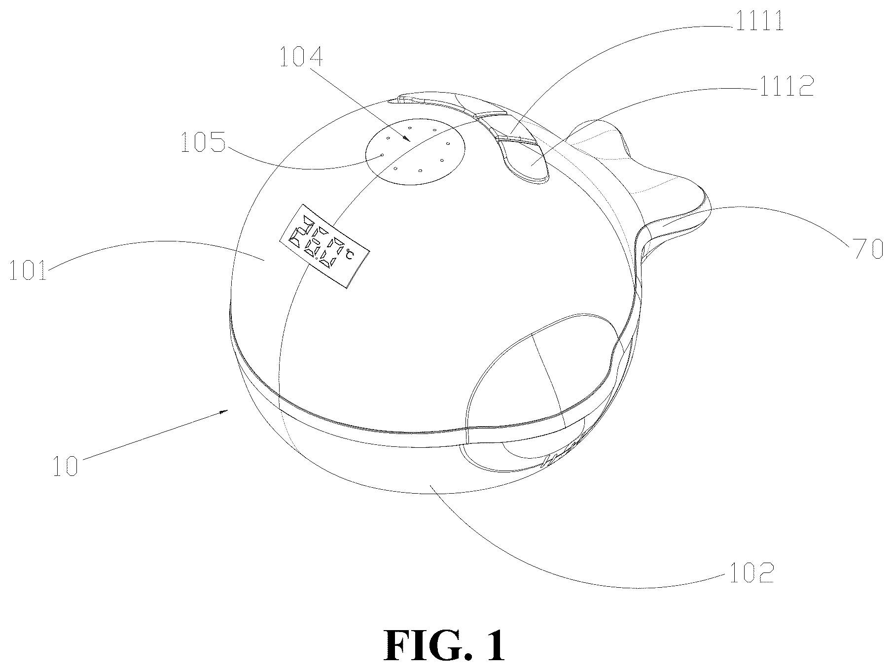 Patent US12422114 — Temperature measurable fountain lamp — Figure 1
