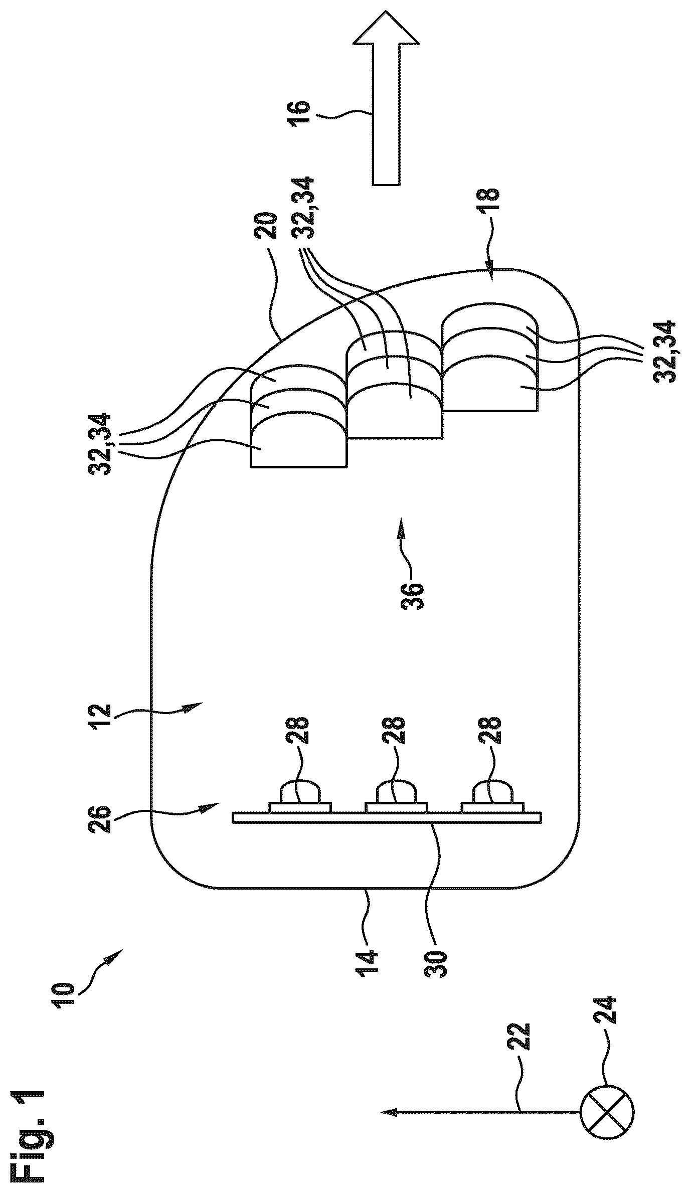 Patent US12422120 — Light module for a motor vehicle headlight, and motor vehicle headlight comprising such a light module — Figure 1