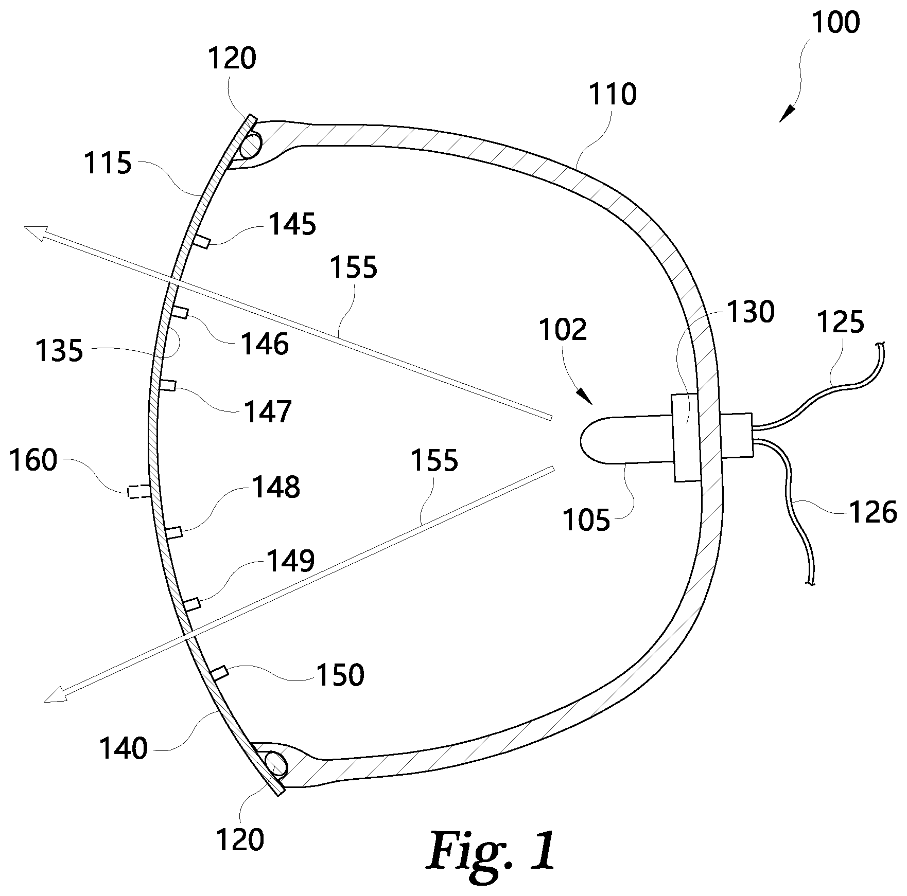 Patent US12422122 — Deicing system for an automotive lamp — Figure 1