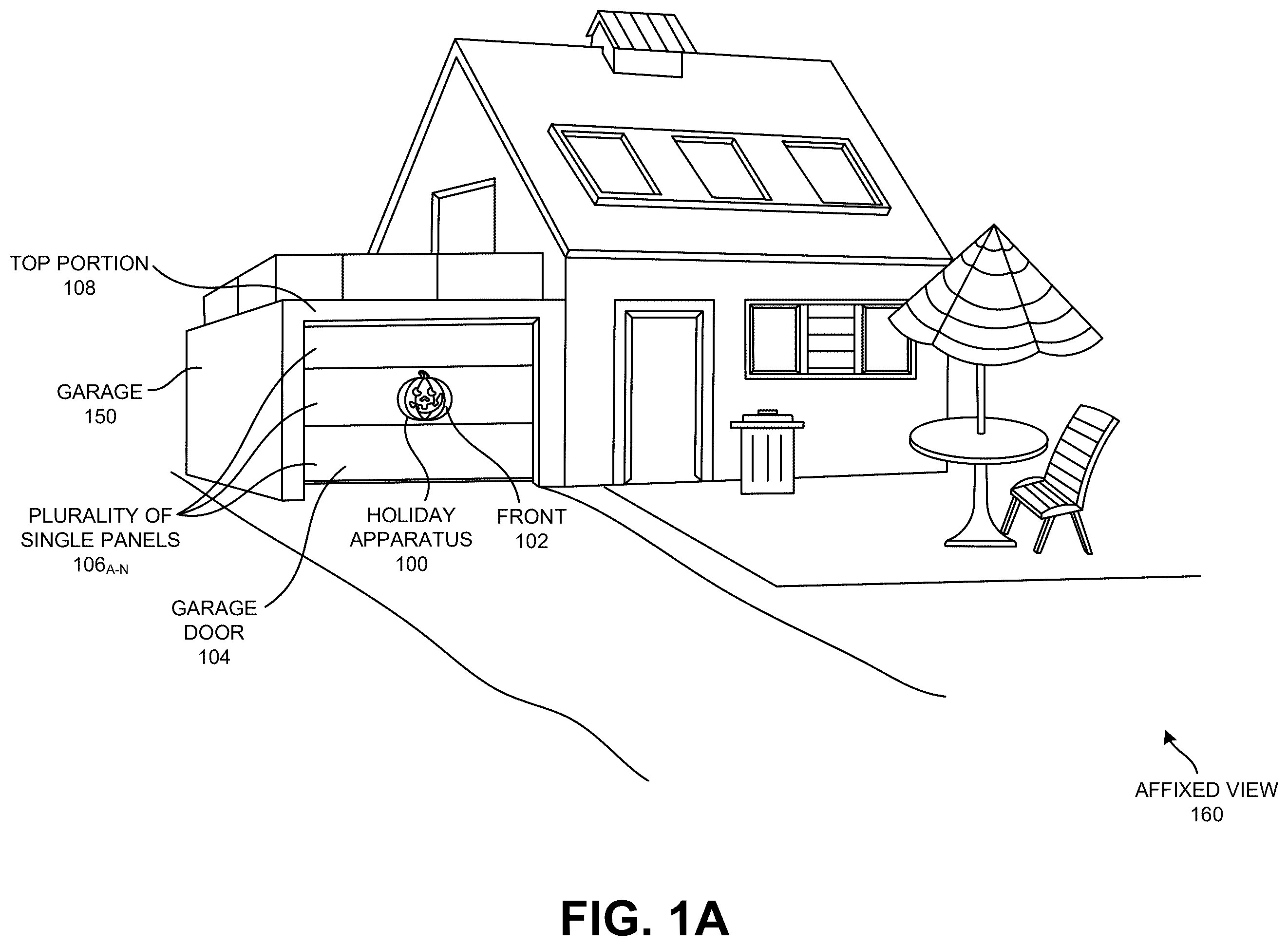 Patent US12422131 — Magnetically mounted decorative apparatus optimized to remain mounted on a metallic garage door and associated method of manufacture — Figure 1
