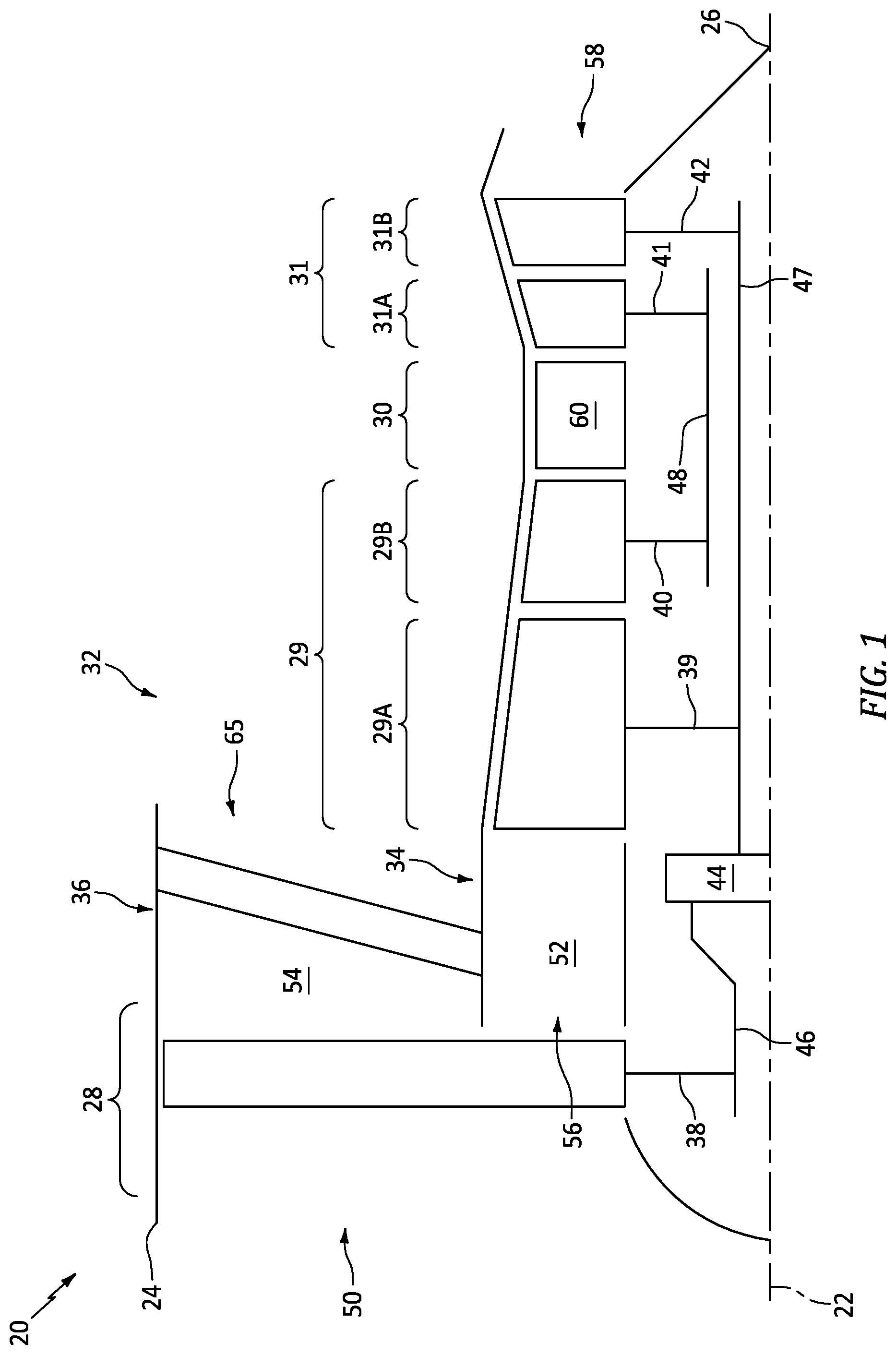 Patent US12422143 Figure 1 – Fuel-air mixer for turbine engine combustion section