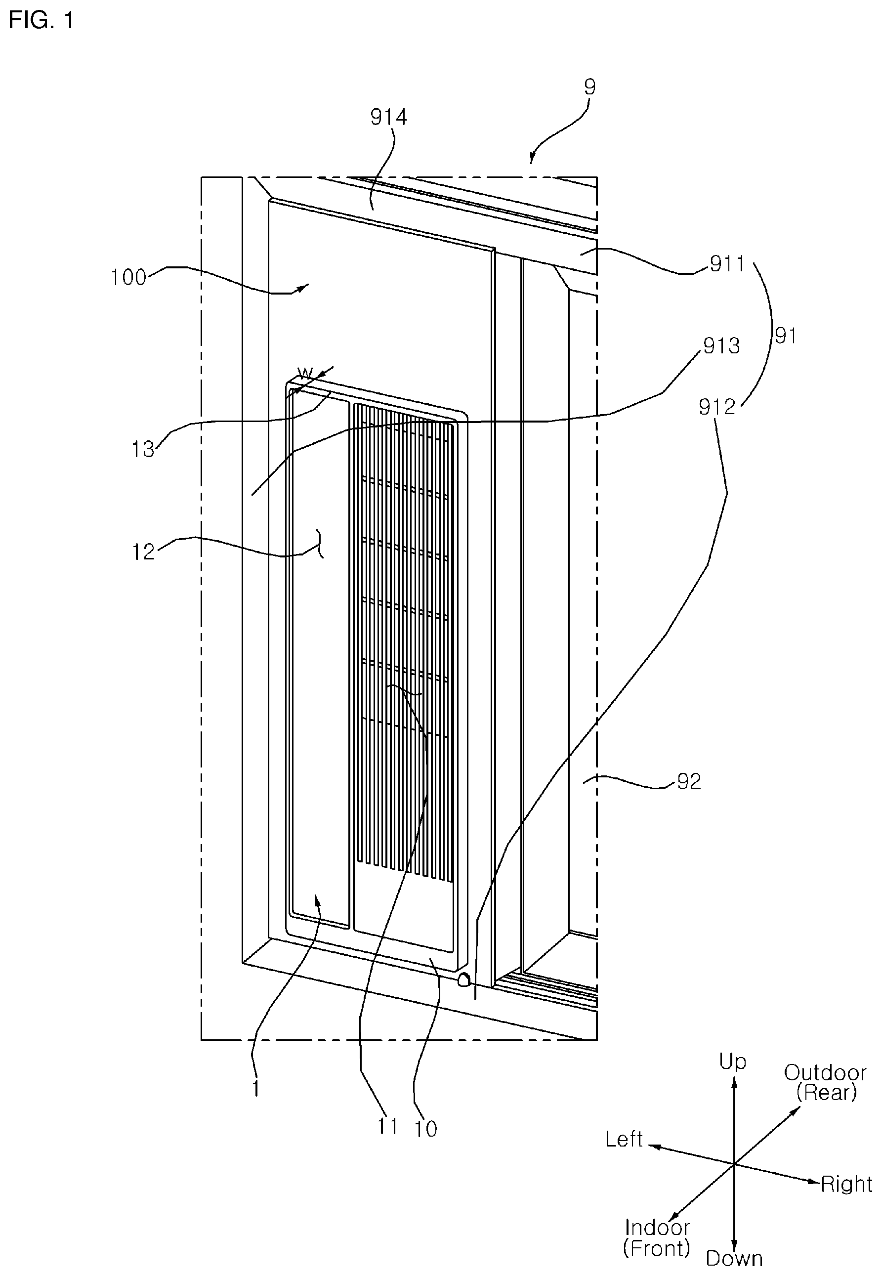 Patent US12422150 — Air conditioner and installation kit — Figure 1