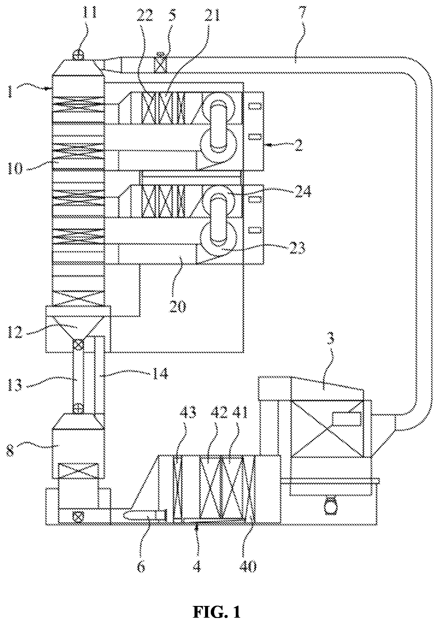 Patent US12422190 — Environmentally-friendly feed drying and cooling integrated machine — Figure 1