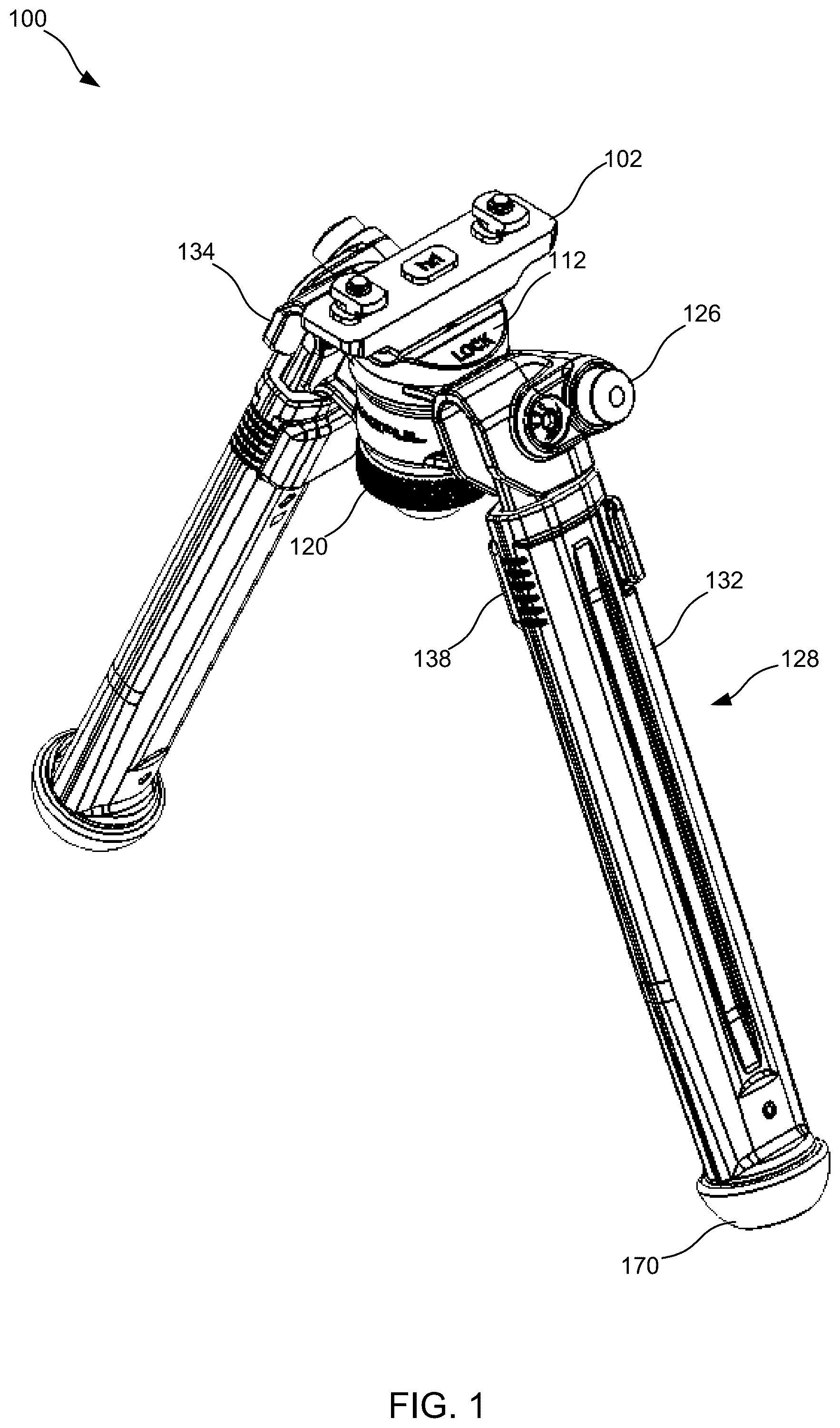 Patent US12422209 — Firearm bipod — Figure 1