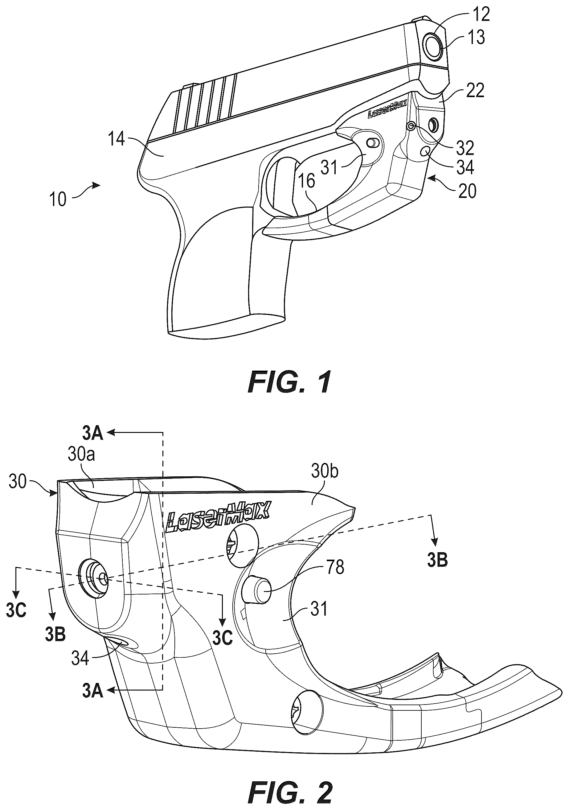 Patent US12422221 — Firearm laser sight alignment assembly — Figure 1