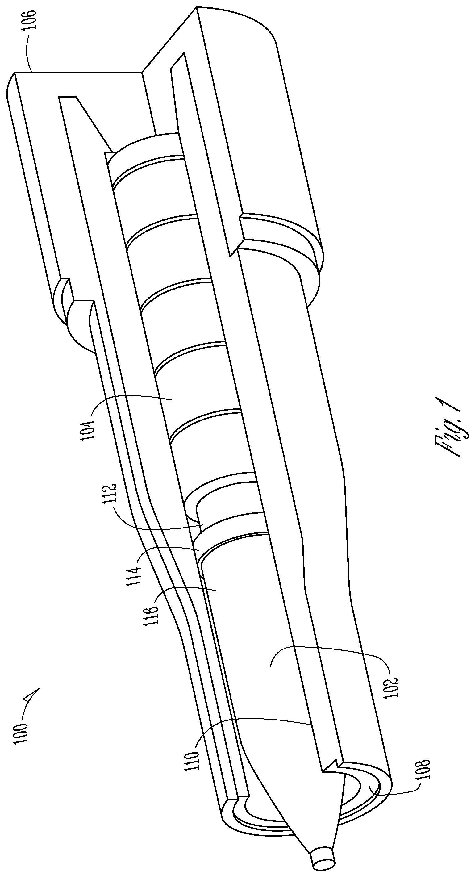 Patent US12422234 — Integrated driving band obturator for artillery — Figure 1