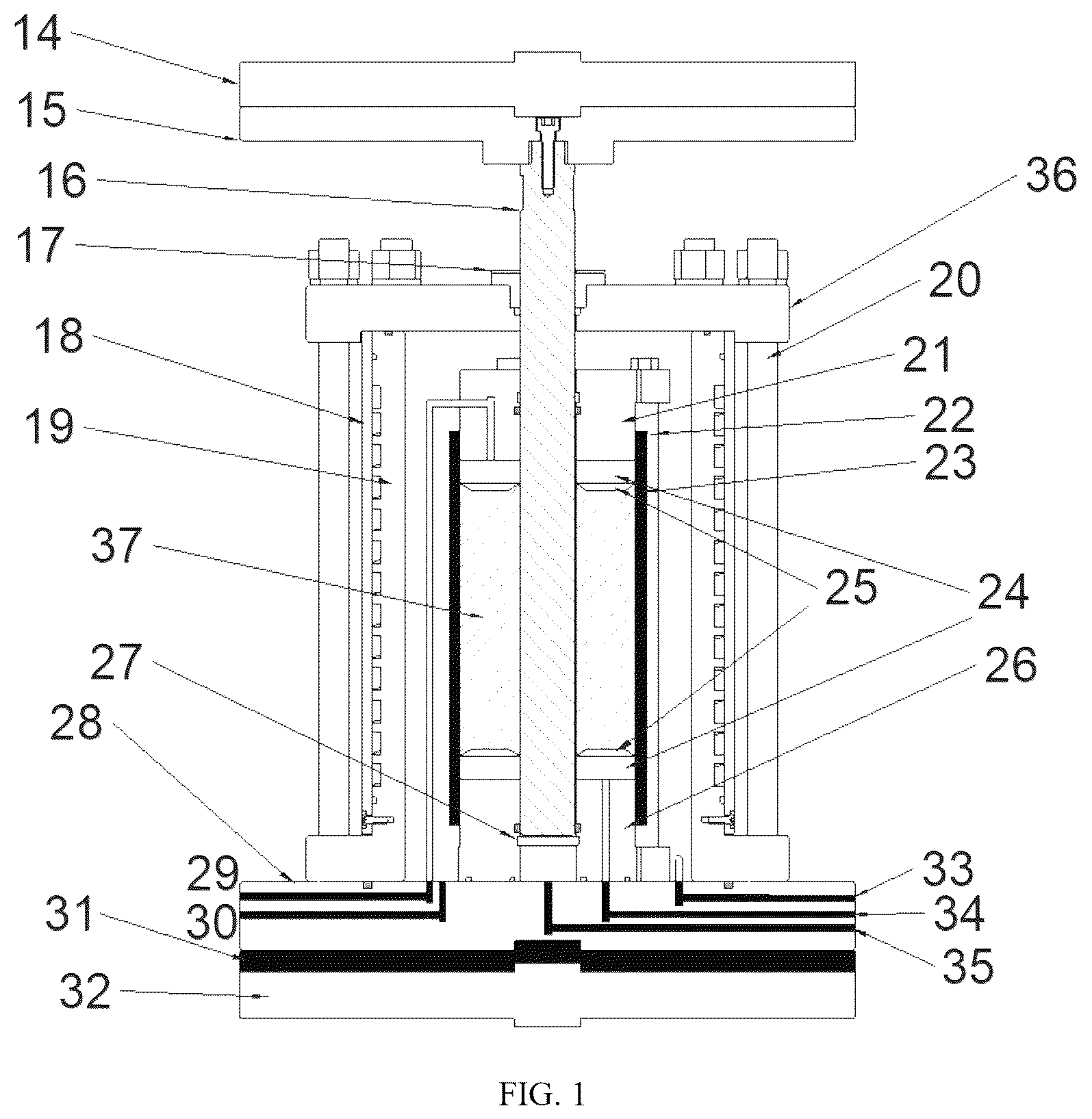 Patent US12422346 — Experimental apparatus and method for interfacial shear characteristic between hydrate-bearing sediment and structure — Figure 1
