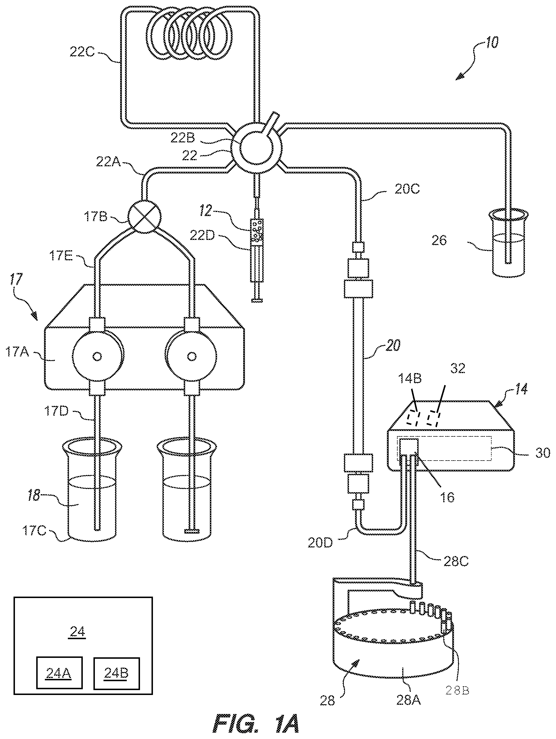Patent US12422354 Figure 1 – Fluid analyzer with removable test cell for detection and quantitation of compounds in liquids