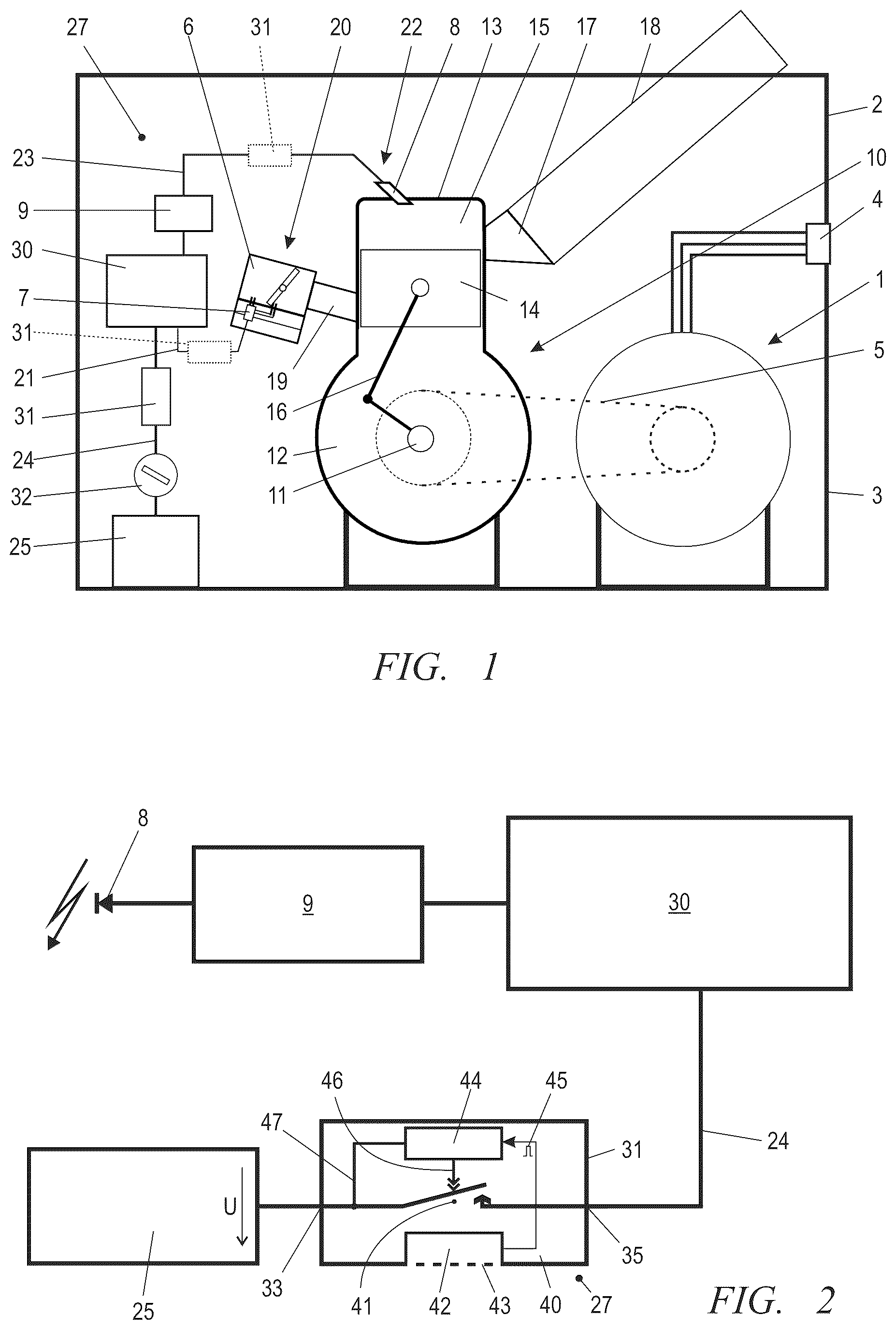 Patent US12422422 — Internal combustion engine with a generator and a carbon monoxide sensor — Figure 1