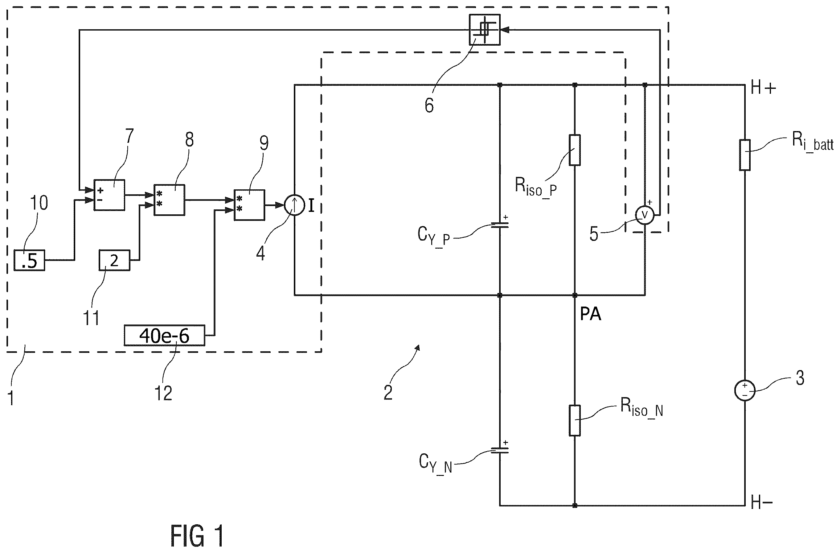 Patent US12422464 — Insulation monitor and method for operating same — Figure 1