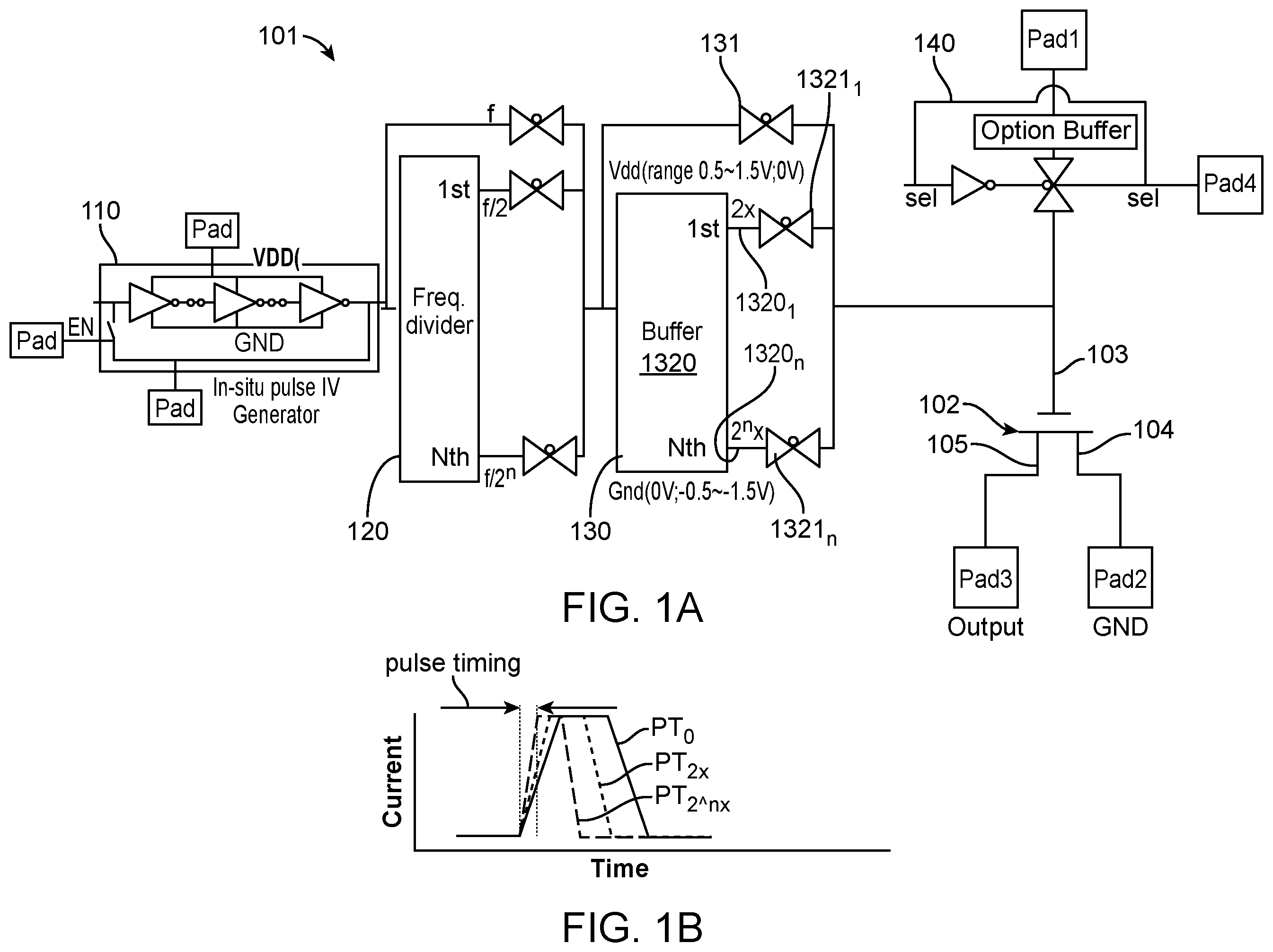 Patent US12422465 — In-situ chip design for pulse IV self-heating evaluation — Figure 1