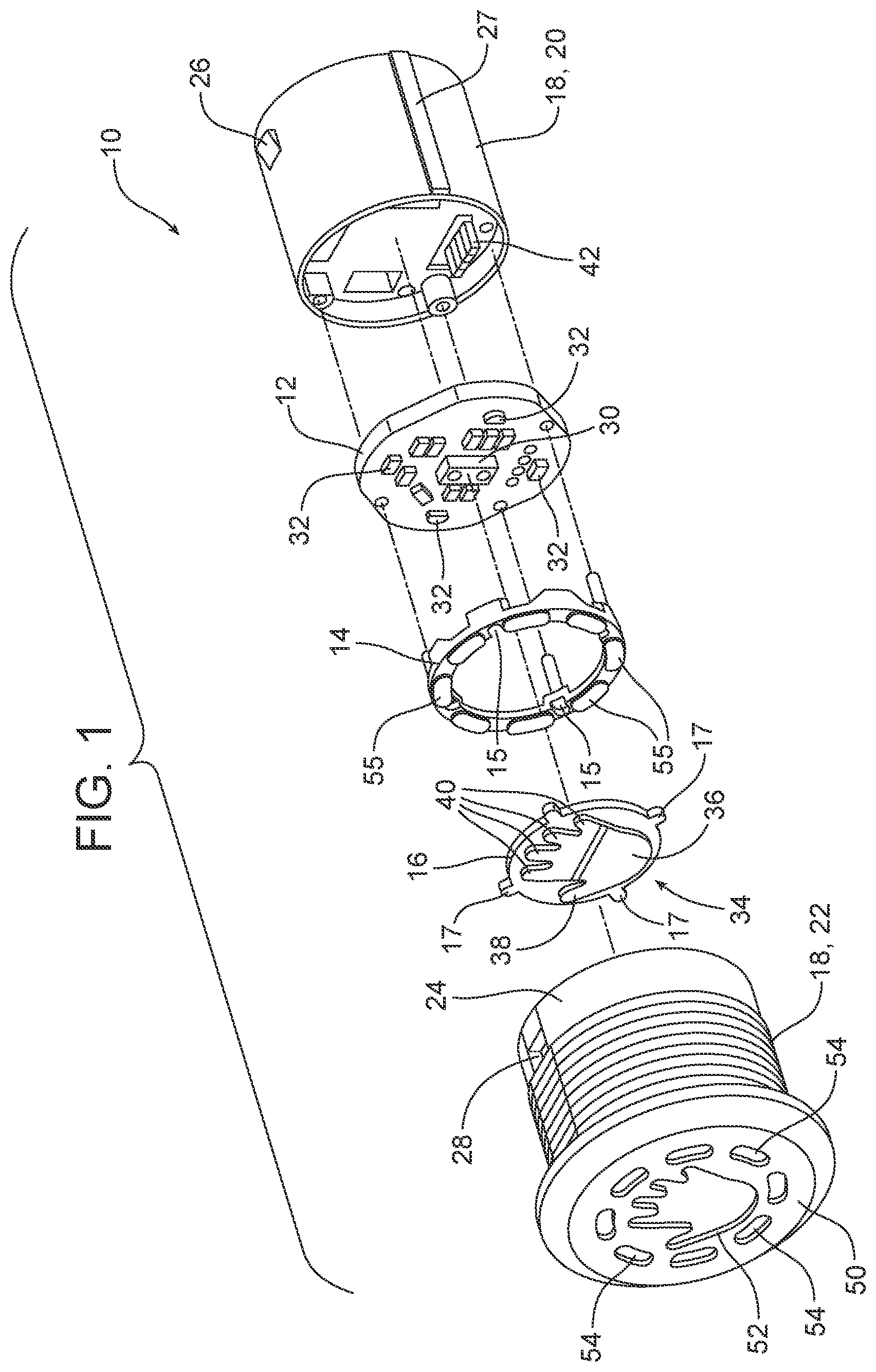 Patent US12422551 — Touchless sensor and method for retrofitting a touchless sensor into push-button receiver — Figure 1