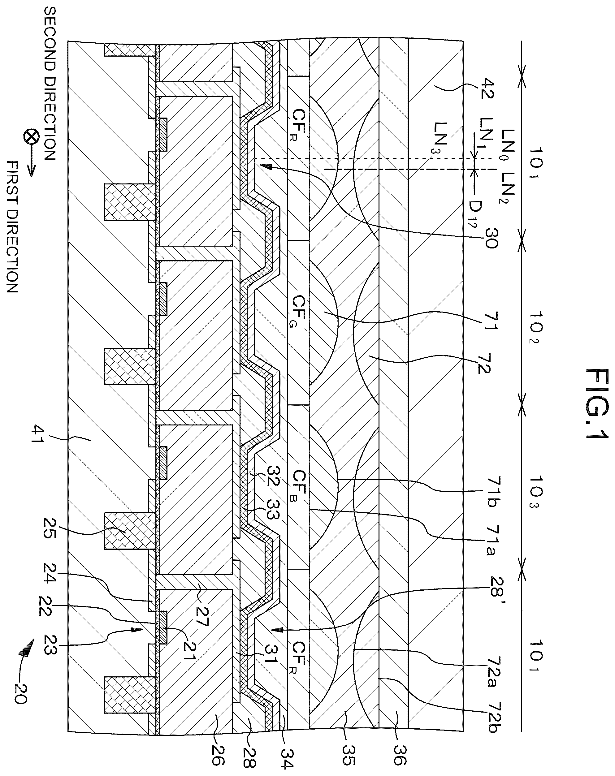 Patent US12422596 — Light-emitting element and display device — Figure 1