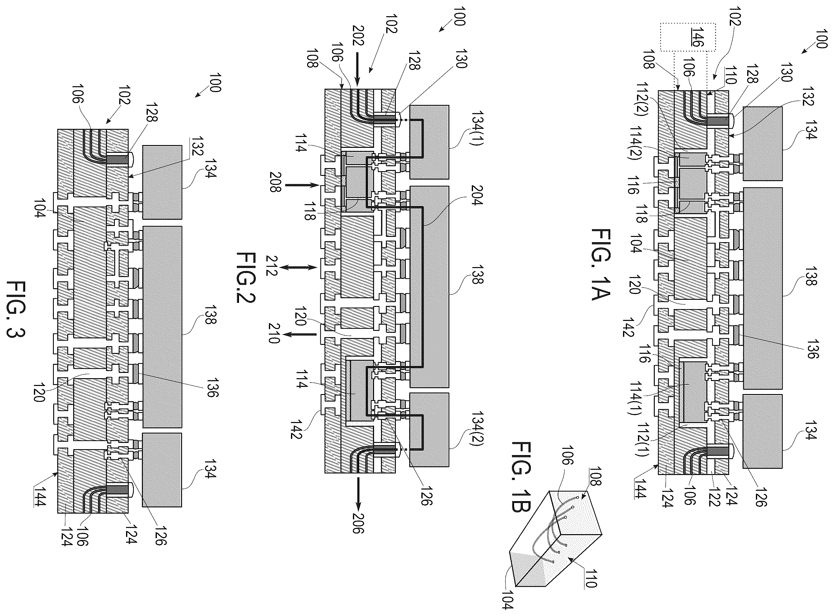 Patent US12422615 Figure 1 – Nested glass packaging architecture for hybrid electrical and optical communication devices
