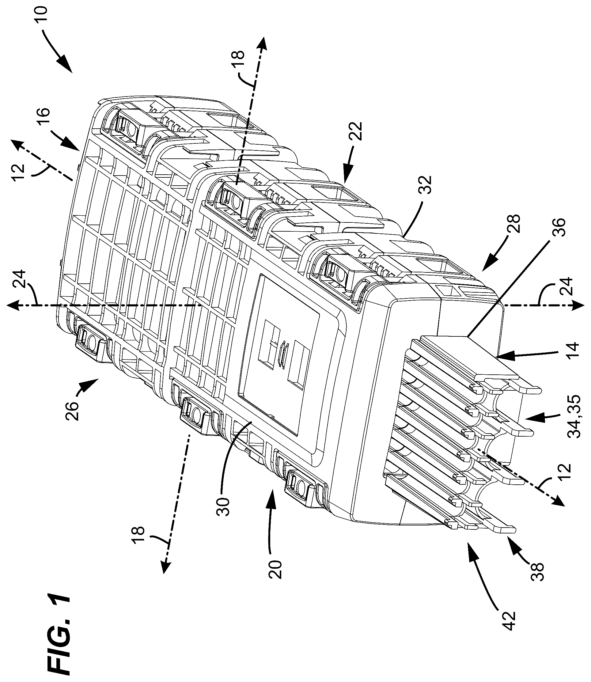 Patent US12422639 — Fiber management tray arrangements and assemblies for fiber optic closure organizers — Figure 1