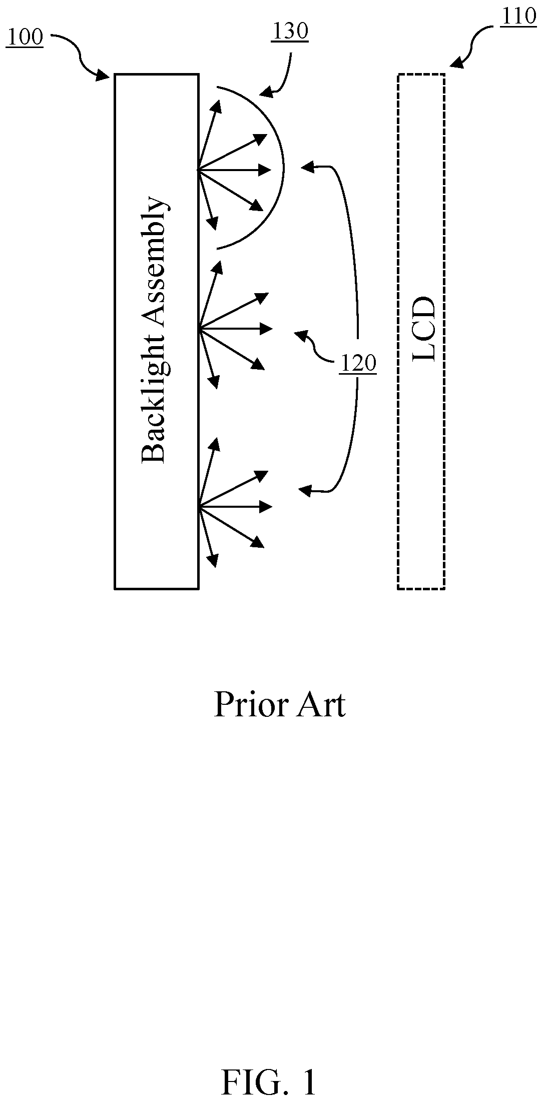 Patent US12422675 Figure 1 – Head-mounted display with narrow angle backlight