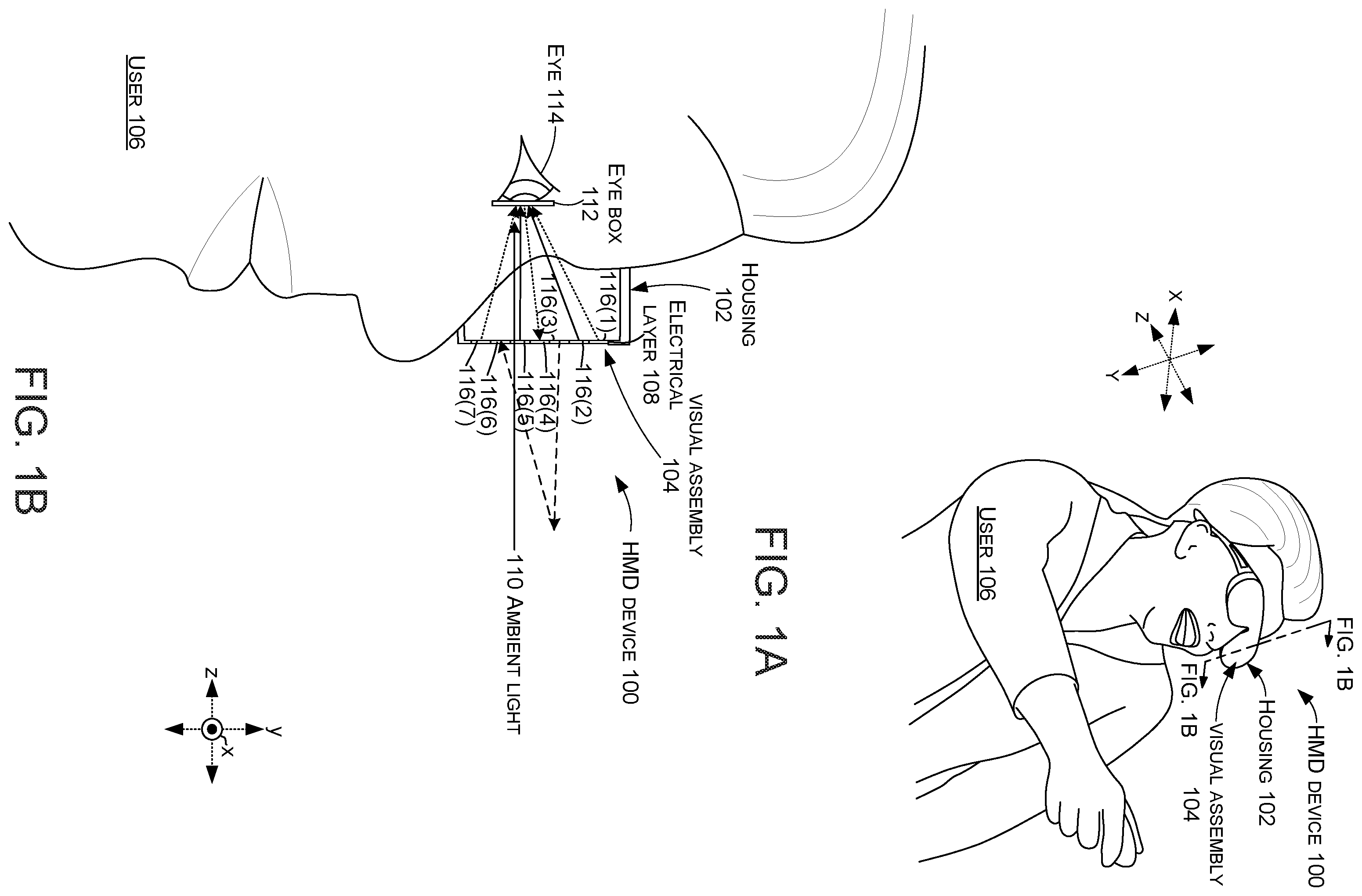 Patent US12422676 — Eye tracking head mounted display device — Figure 1