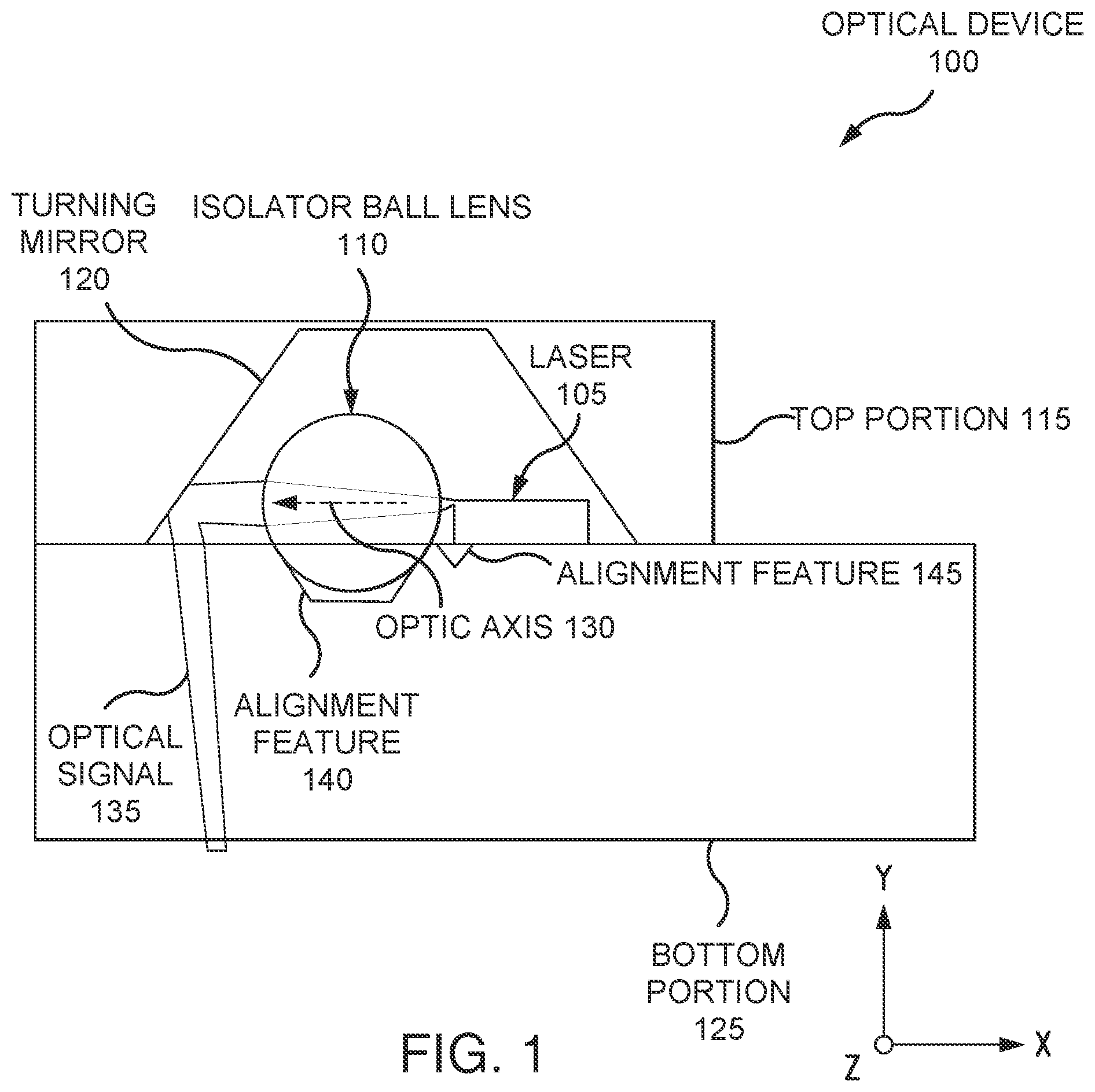 Patent US12422701 — Faraday rotator ball lens — Figure 1