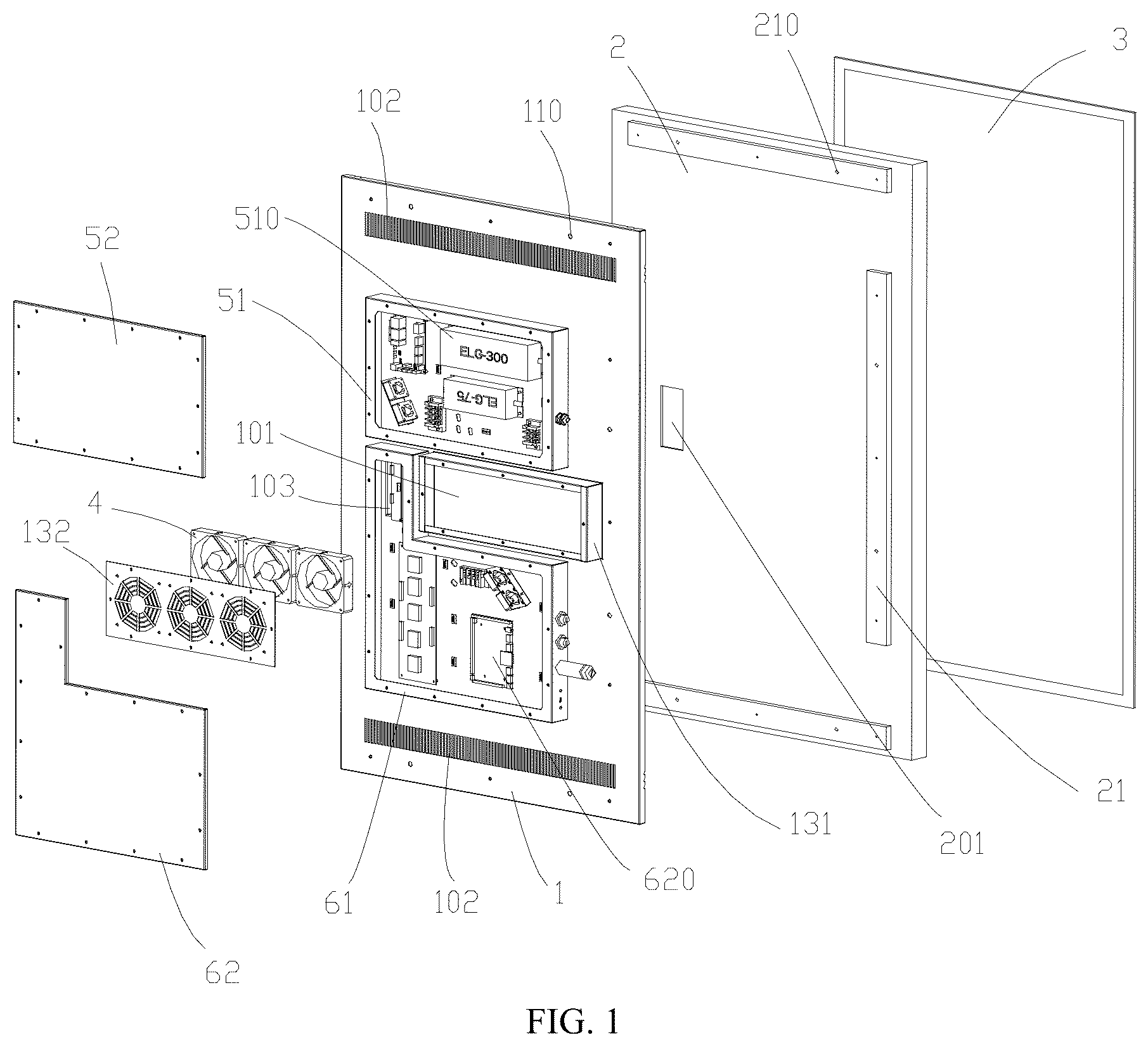 Patent US12422710 — Fully laminated outdoor advertising machine — Figure 1
