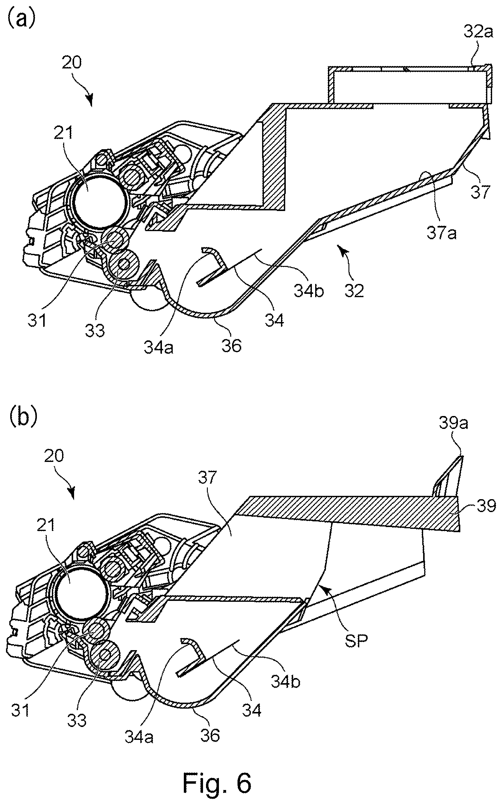 Patent US12422765 Figure 6 – Toner container including a pouch and portions supporting the pouch