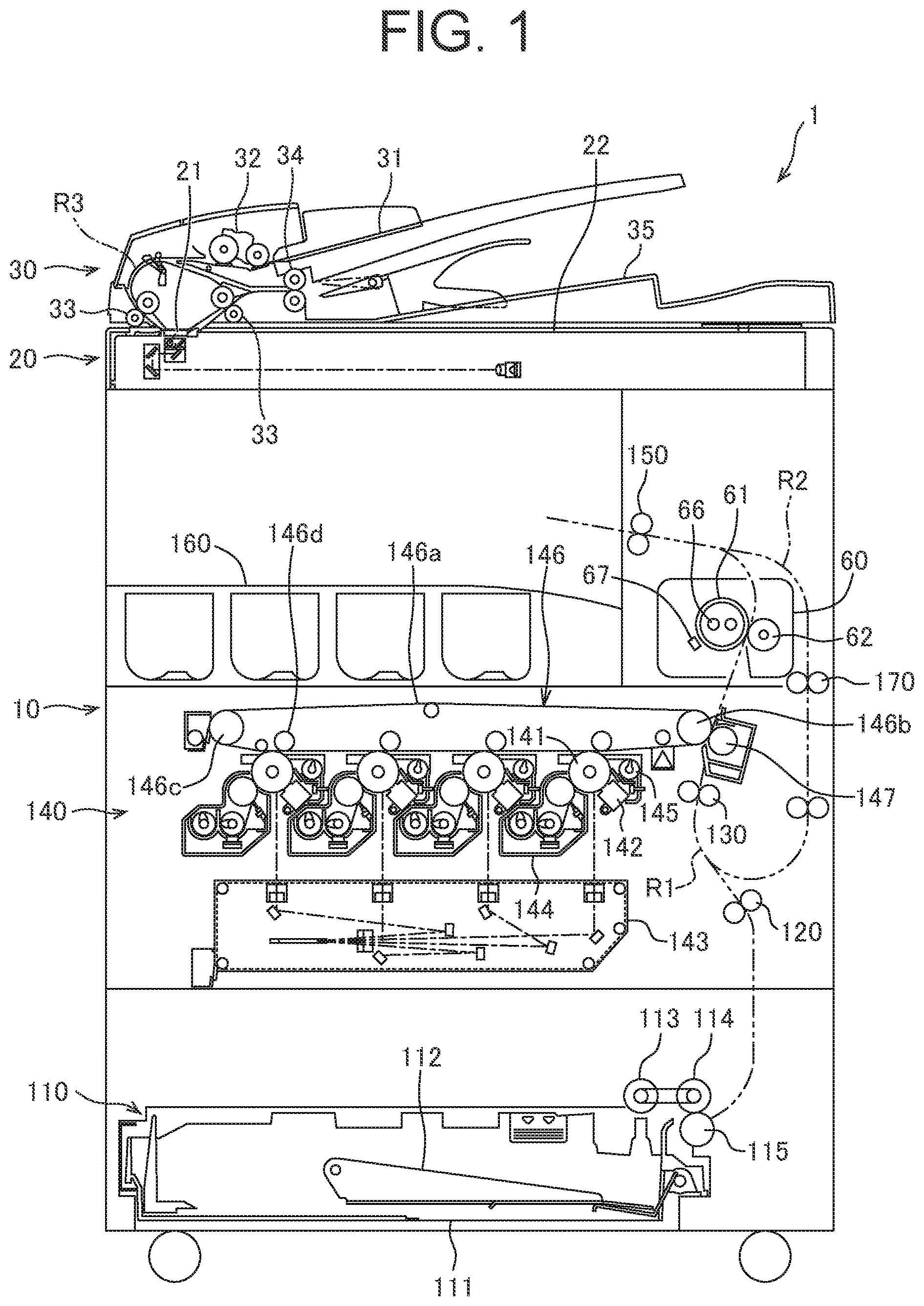 Patent US12422770 — Image forming apparatus that sets cooling time of a fixing device — Figure 1