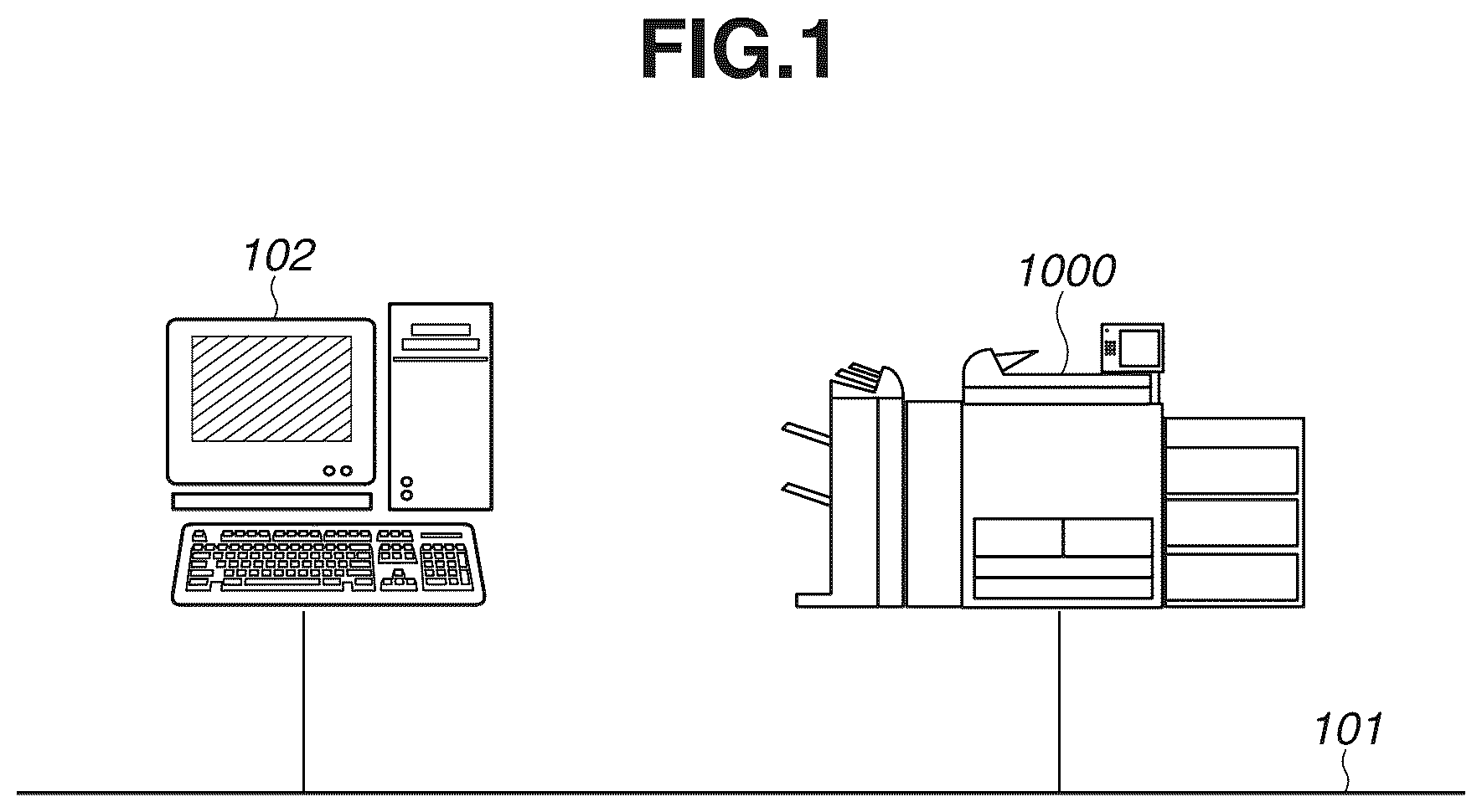 Patent US12422774 Figure 1 – Printing system, control method therefor, and storage medium
