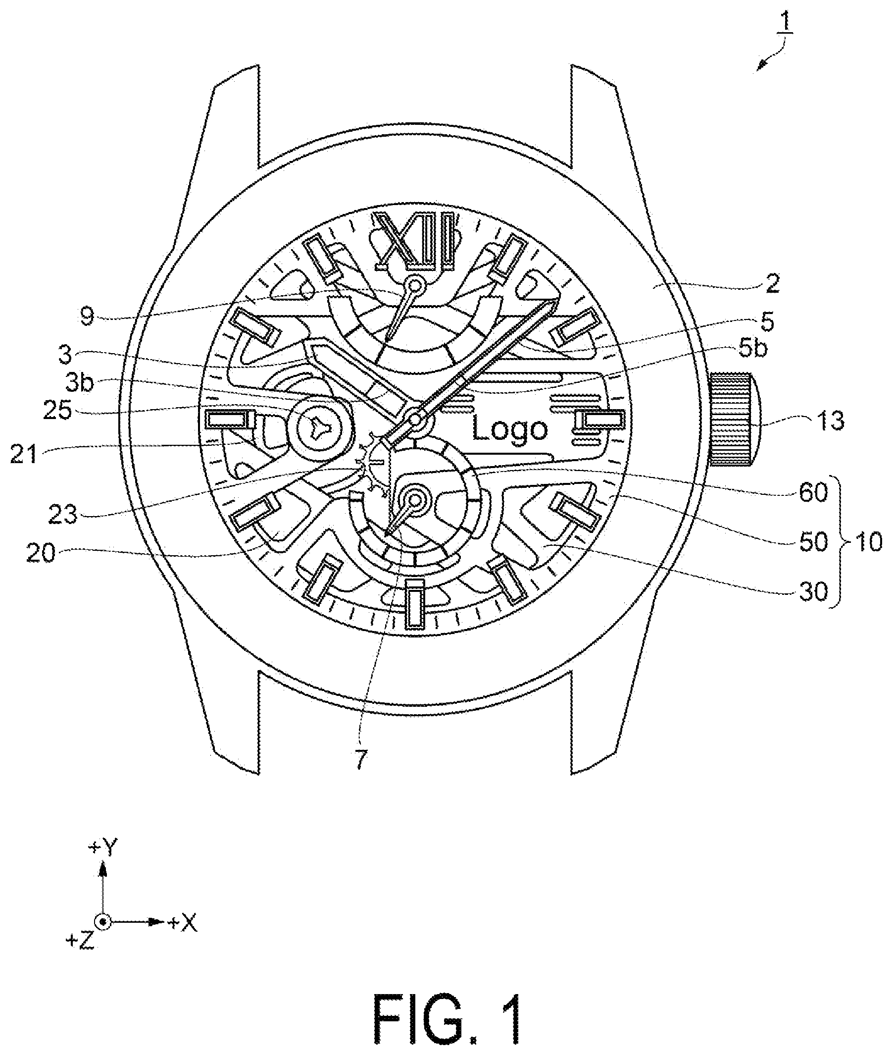 Patent US12422780 — Timepiece — Figure 1