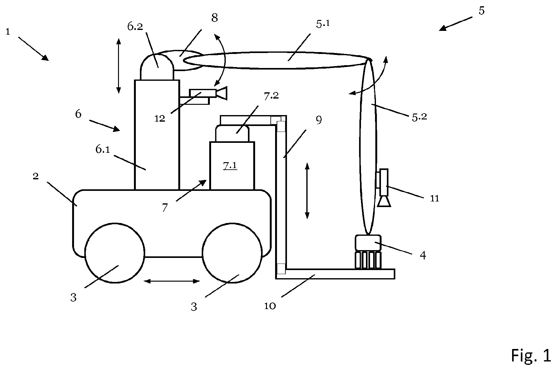 Patent US12422842 — Service robot system, robot and method for operating the service robot — Figure 1