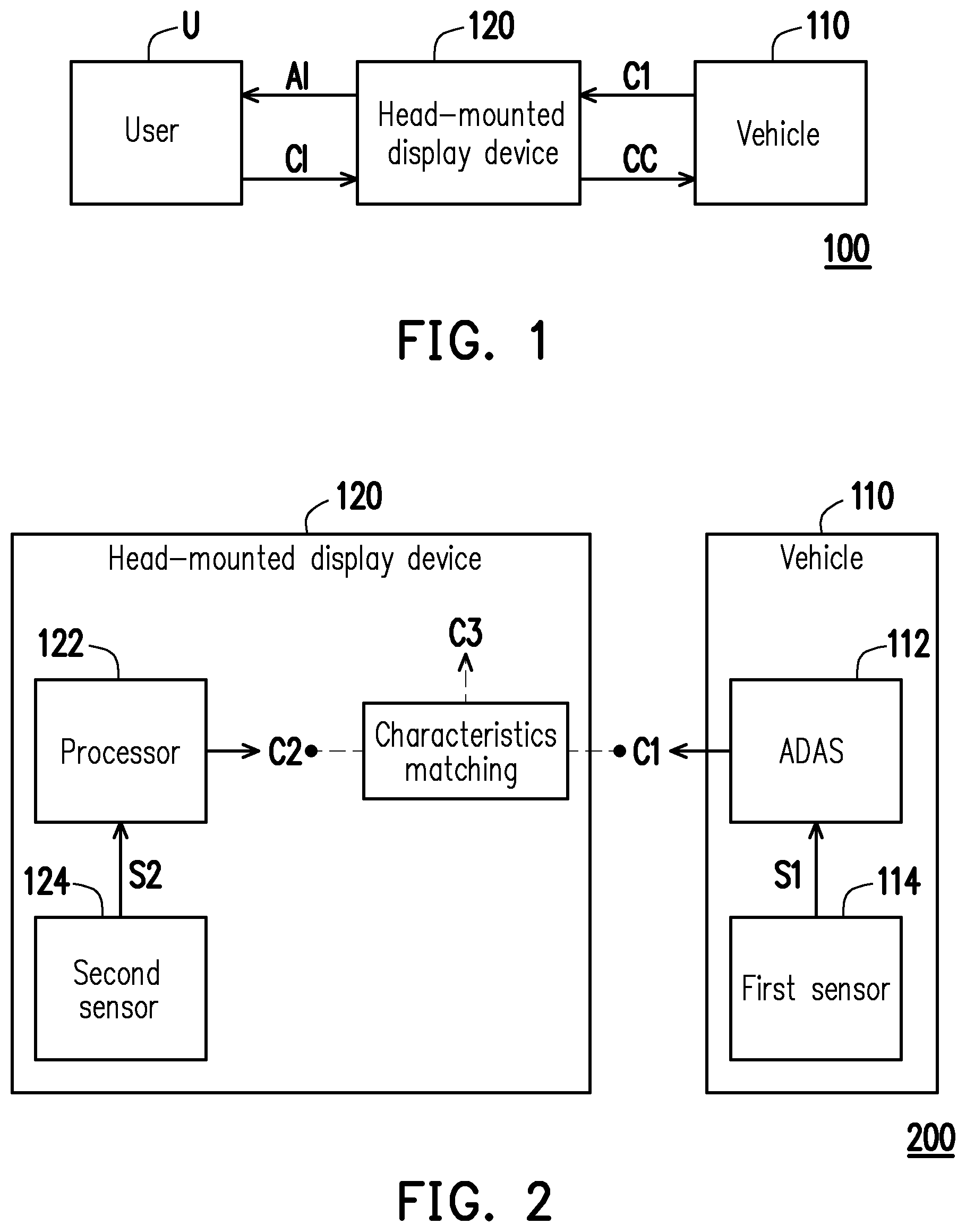 Patent US12422845 Figure 1 – Vehicle control system, head-mounted display device, and vehicle control method