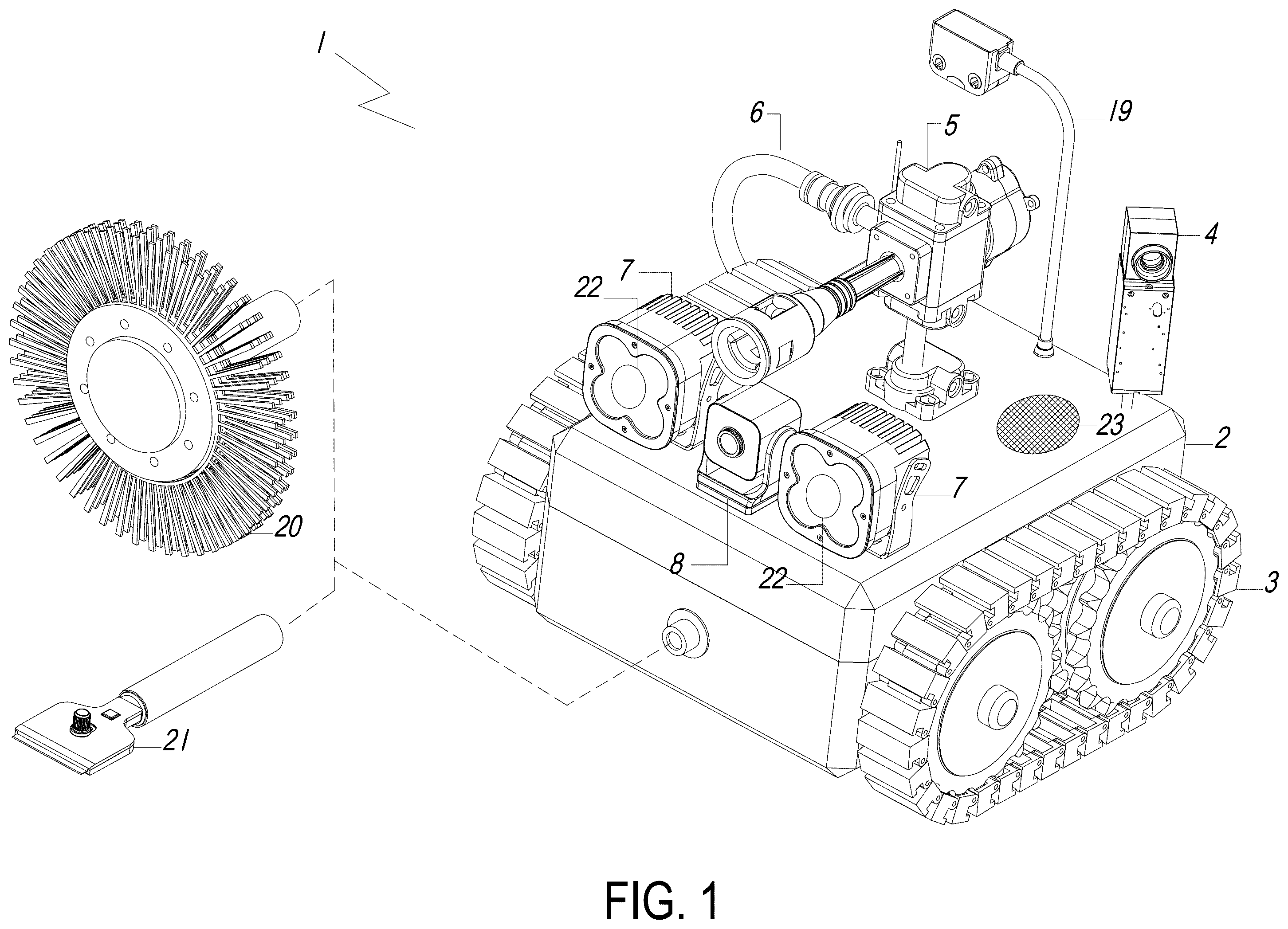 Patent US12422864 — Mobile IoT unit for cleaning grease vents — Figure 1