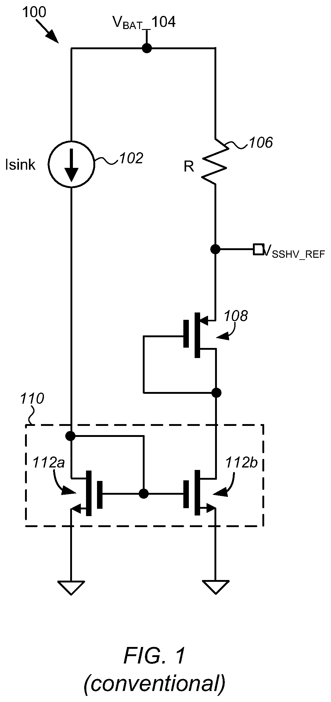 Patent US12422871 — Low-power floating-rail reference generator — Figure 1
