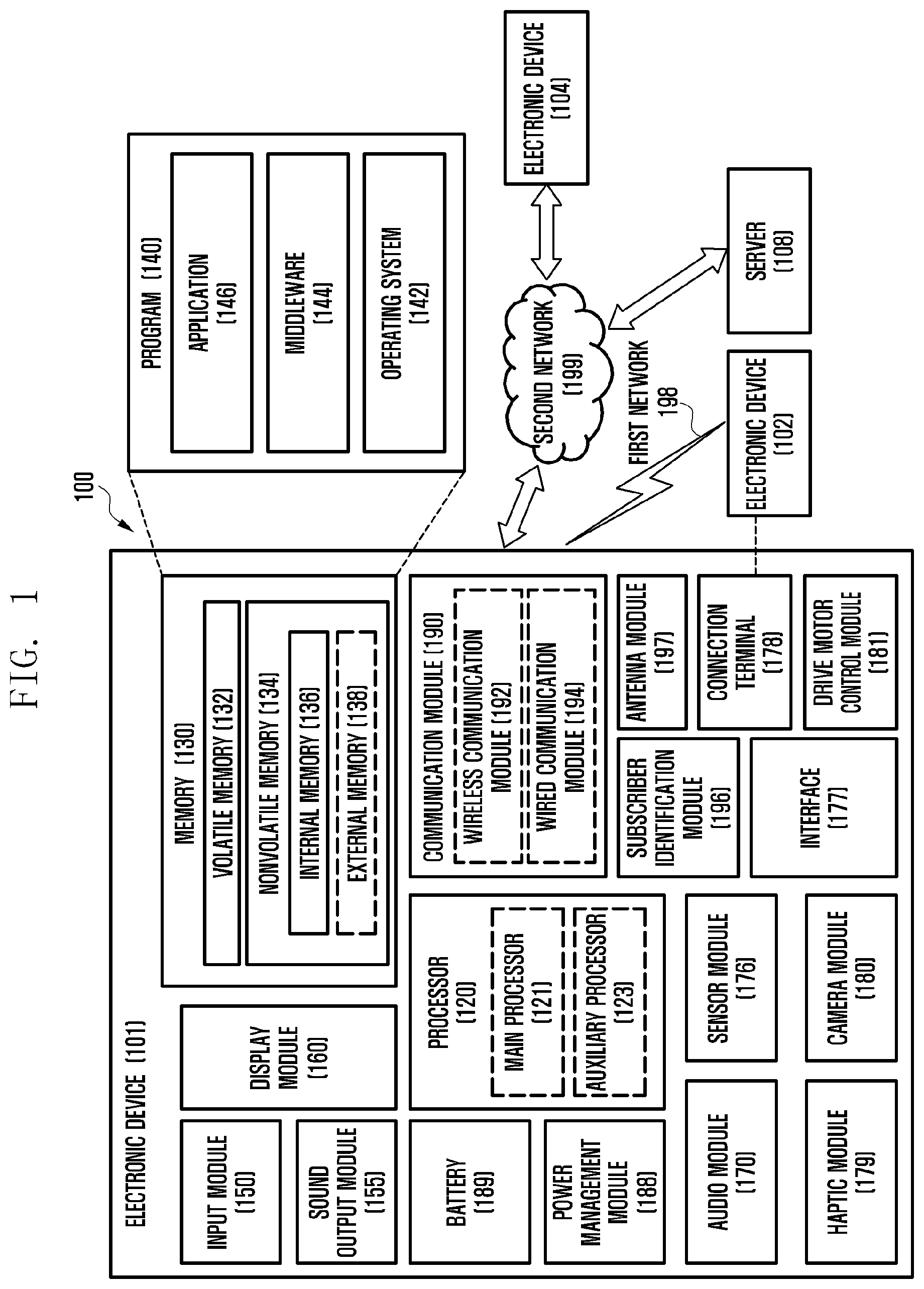 Patent US12422886 — Electronic device including drive motor — Figure 1