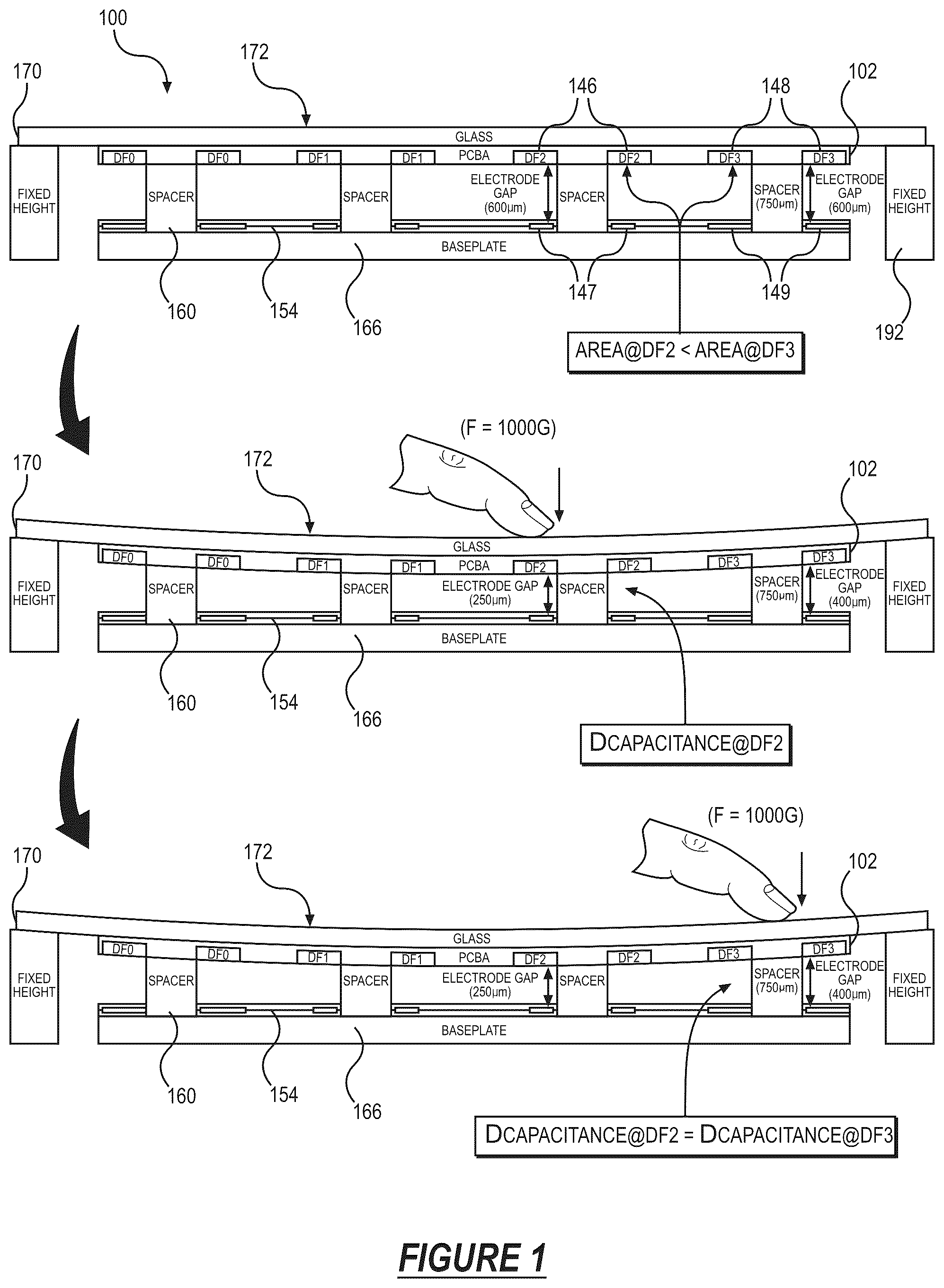 Patent US12422943 — System for detecting and characterizing touch inputs at a human-computer interface — Figure 1