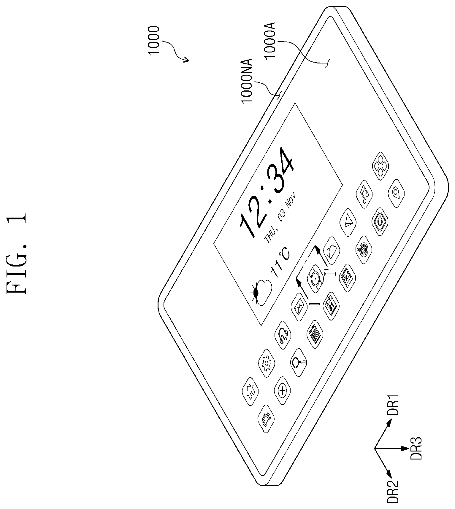 Patent US12422949 Figure 1 – Electronic device