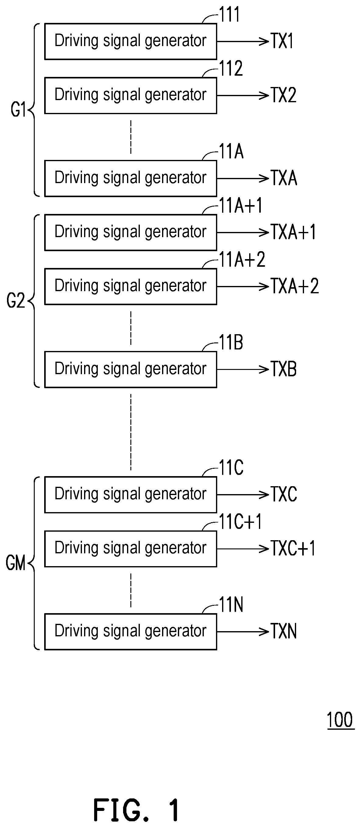 Patent US12422952 — Touch detection circuit — Figure 1