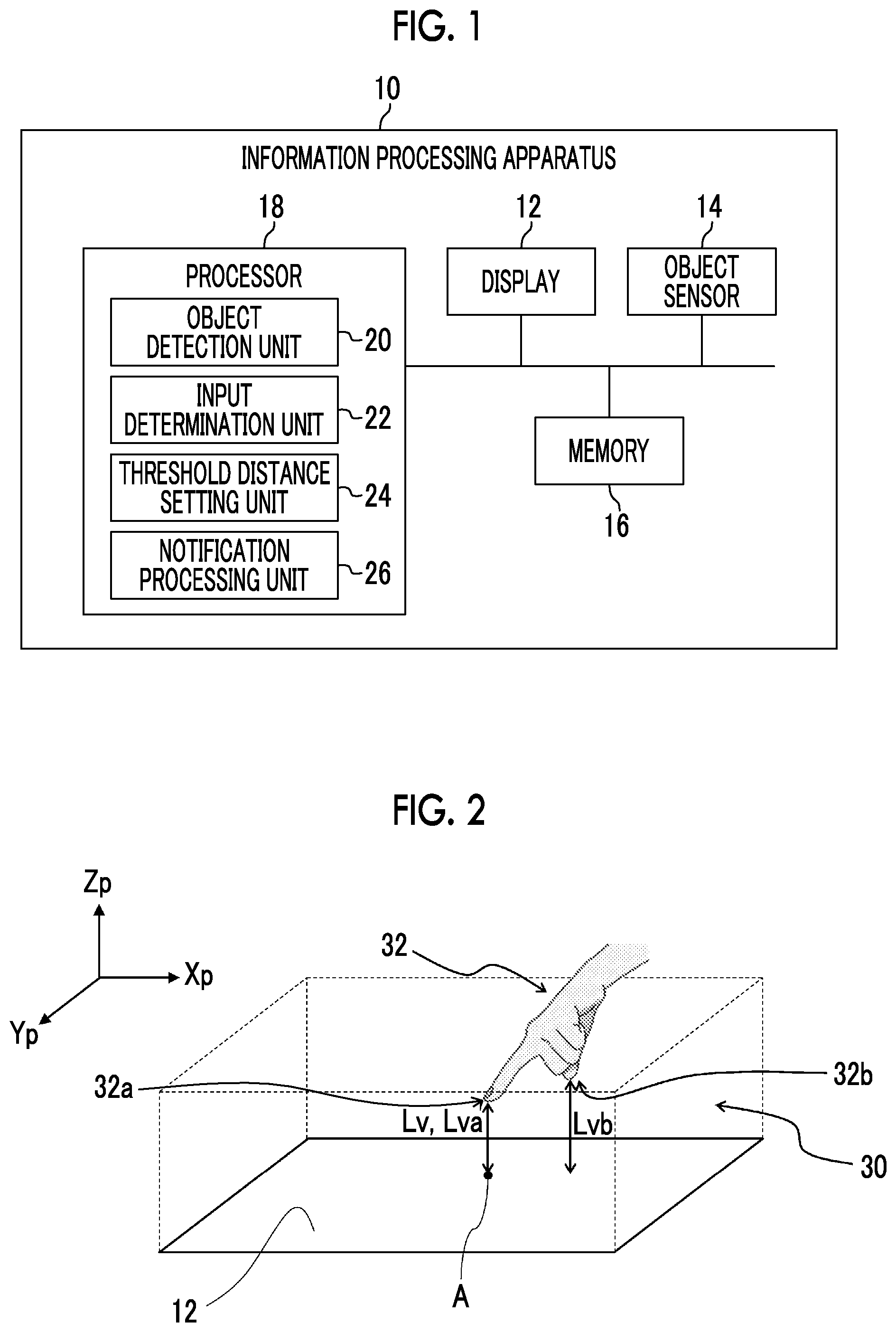 Patent US12422957 — Information processing apparatus, computer readable medium, and information processing method for determining position of non-contact operation on operation surface — Figure 1