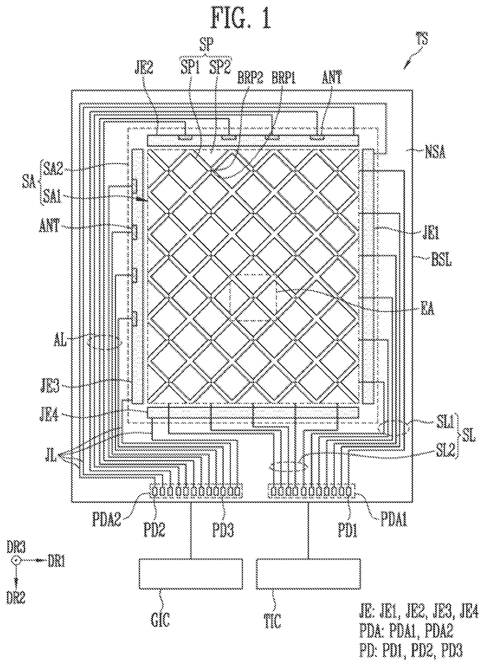Patent US12422959 — Input sensing device, display device including the same, and electronic device including the display device — Figure 1