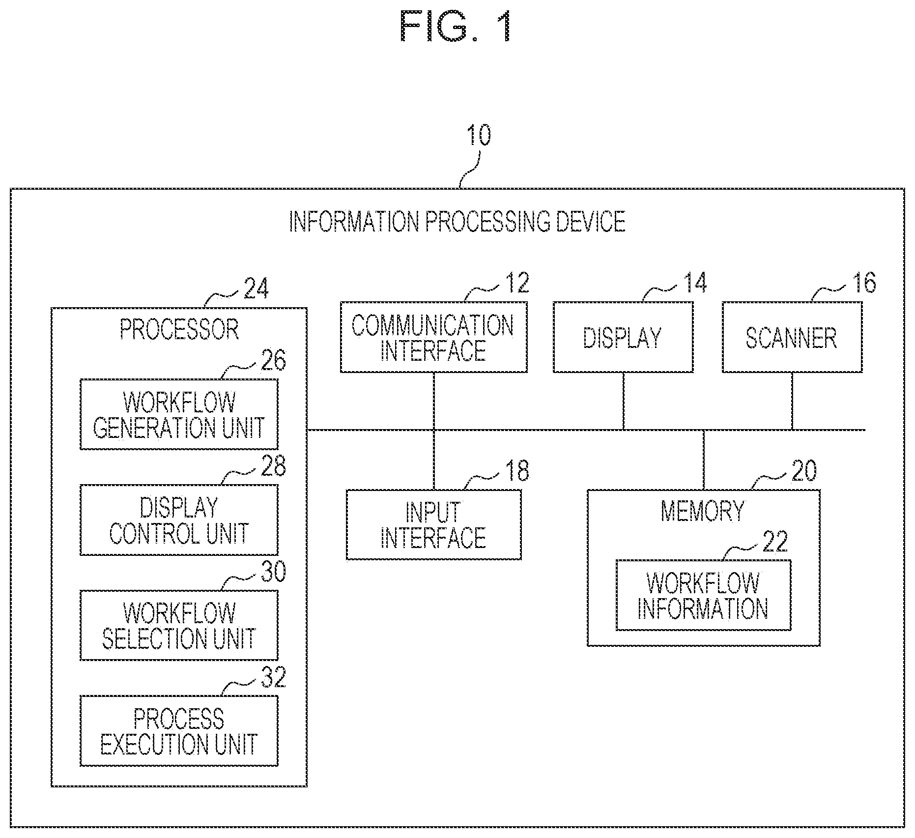 Patent US12422975 Figure 1 – Information processing device and non-transitory computer readable medium