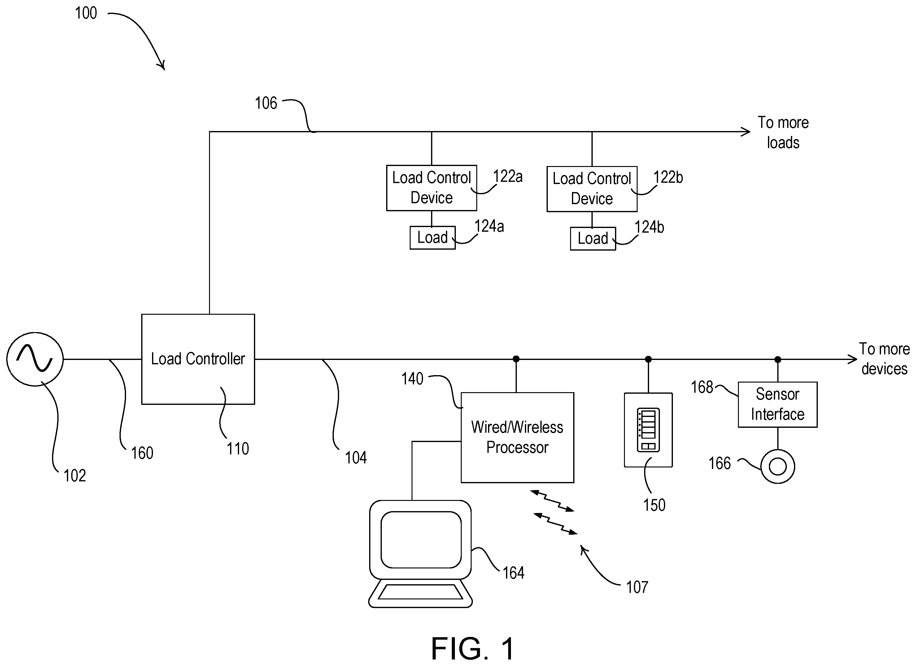 Patent US12426143 — System for controlling load control parameters over fade times — Figure 1