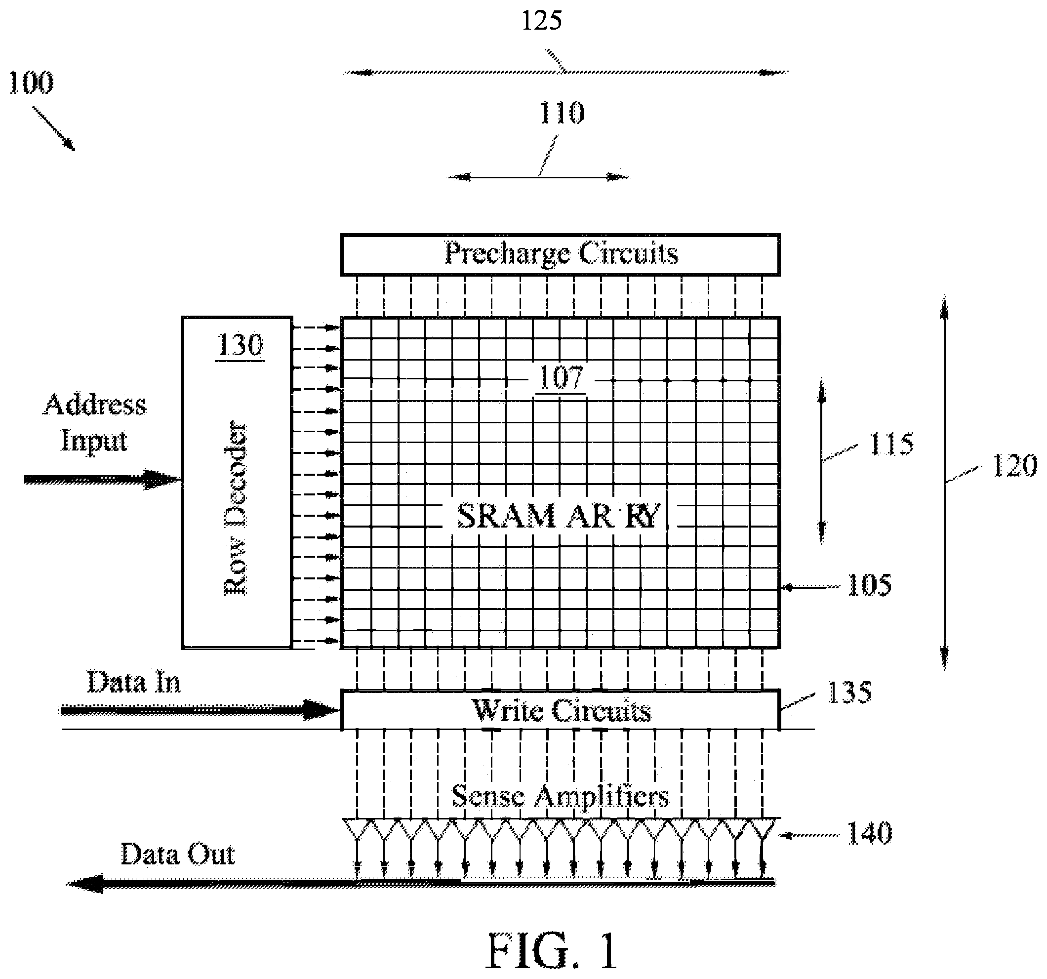 Patent US12426226 — Macro and SRAM bit cell cooptimizatoin for performance (long/shortwordline combo SRAM) — Figure 1