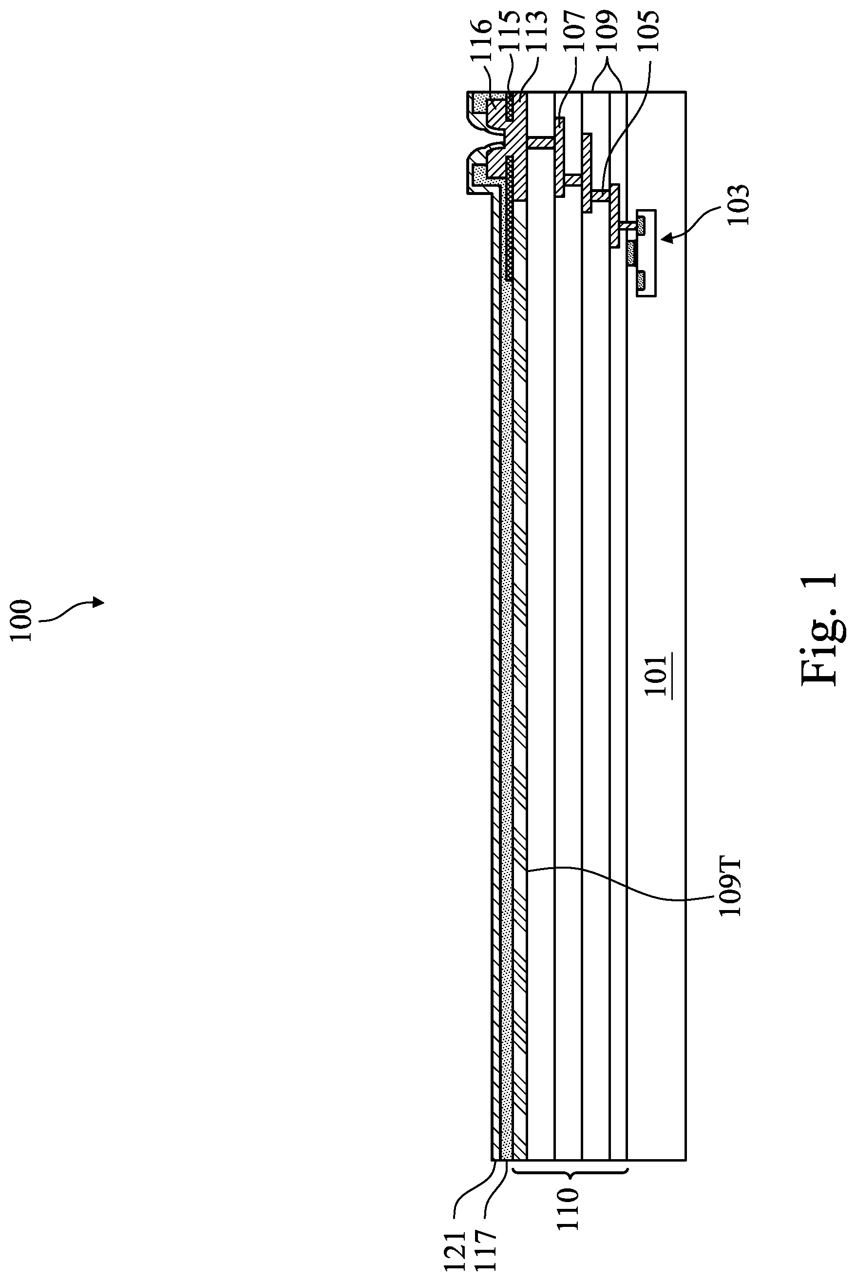 Patent US12426284 — Semiconductor device with inductive component and method of forming — Figure 1