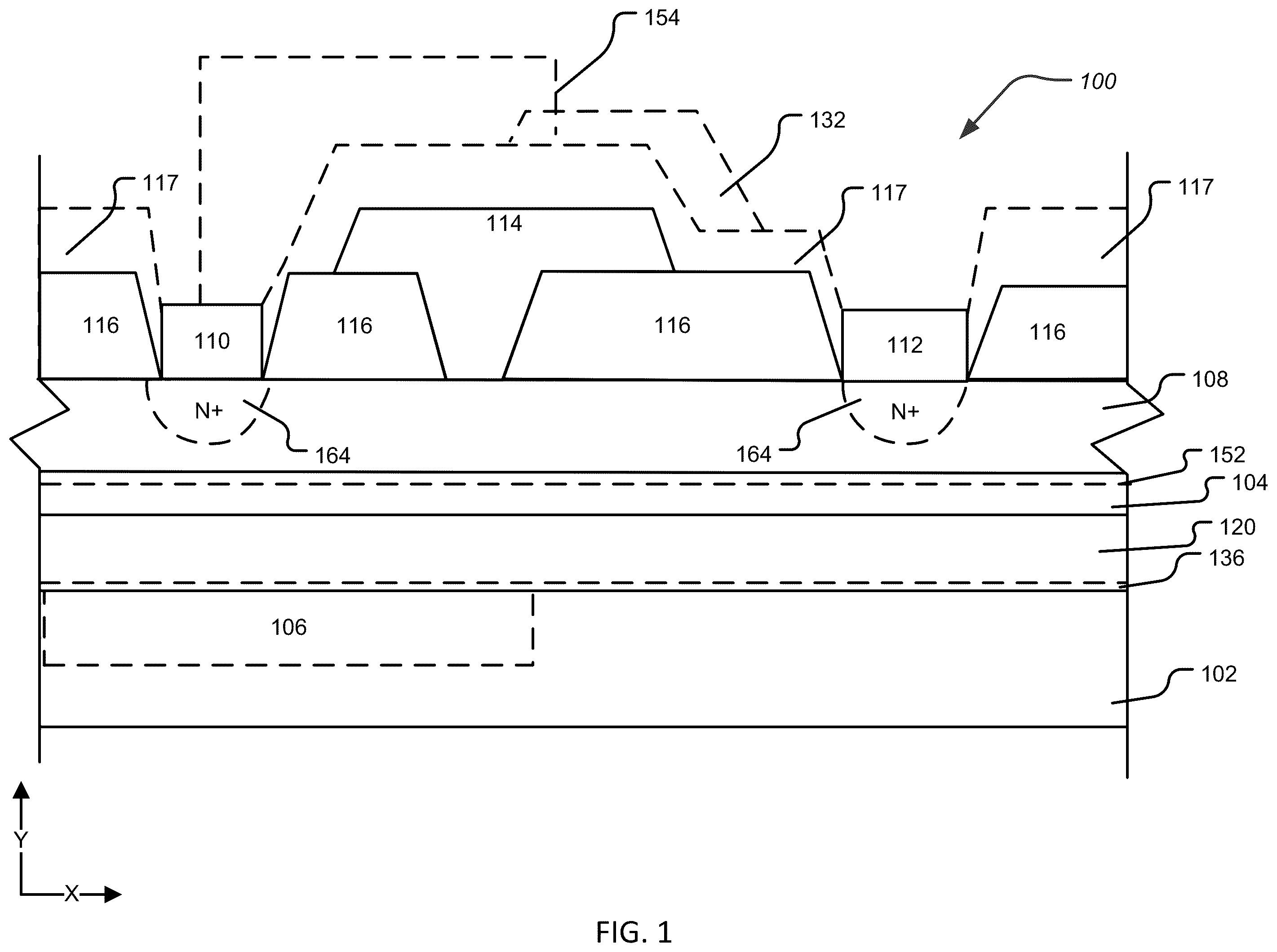 Patent US12426293 — Group III-nitride transistors with back barrier structures and buried p-type layers and methods thereof — Figure 1