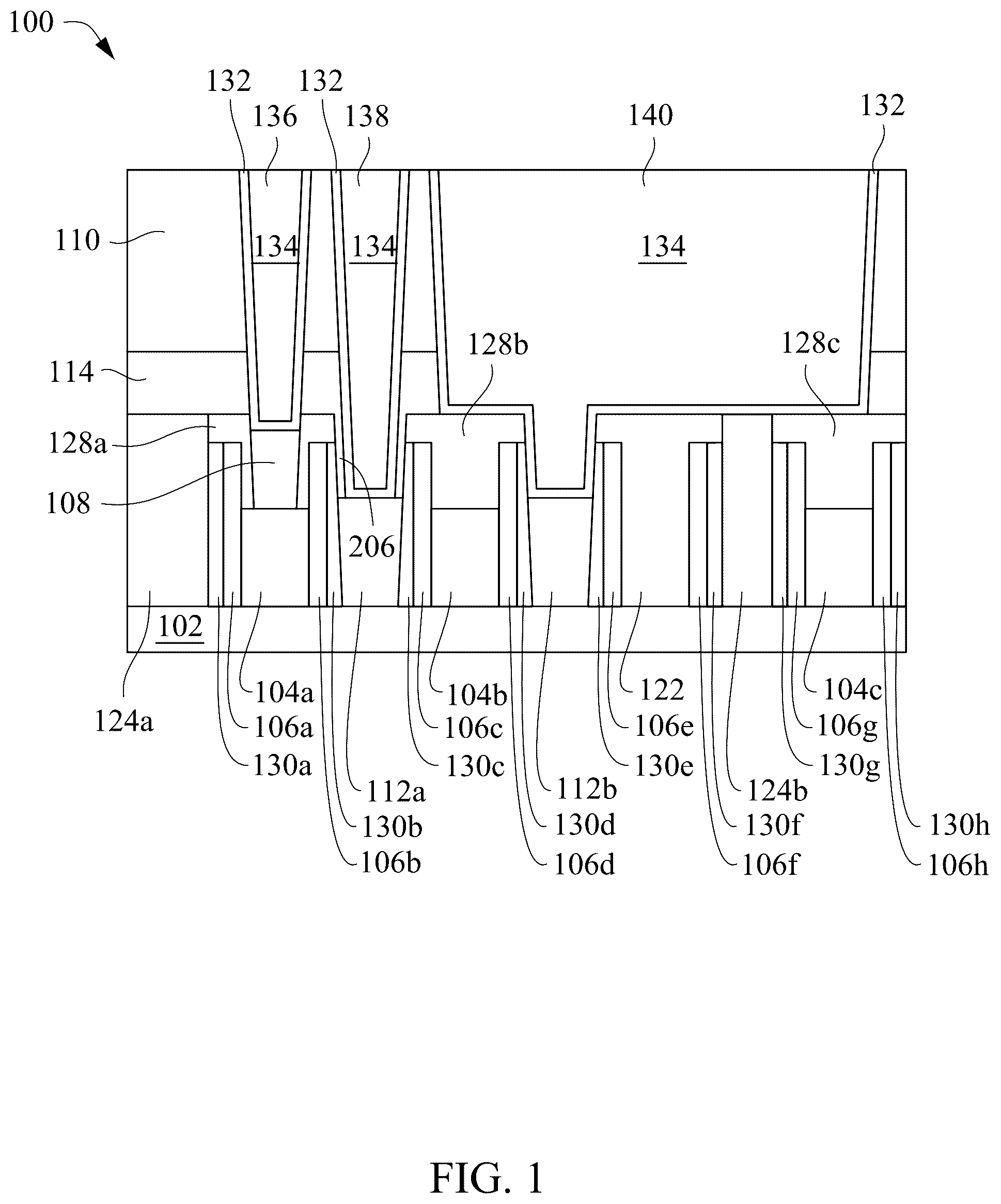 Patent US12426298 — Semiconductor device with metal cap on gate — Figure 1