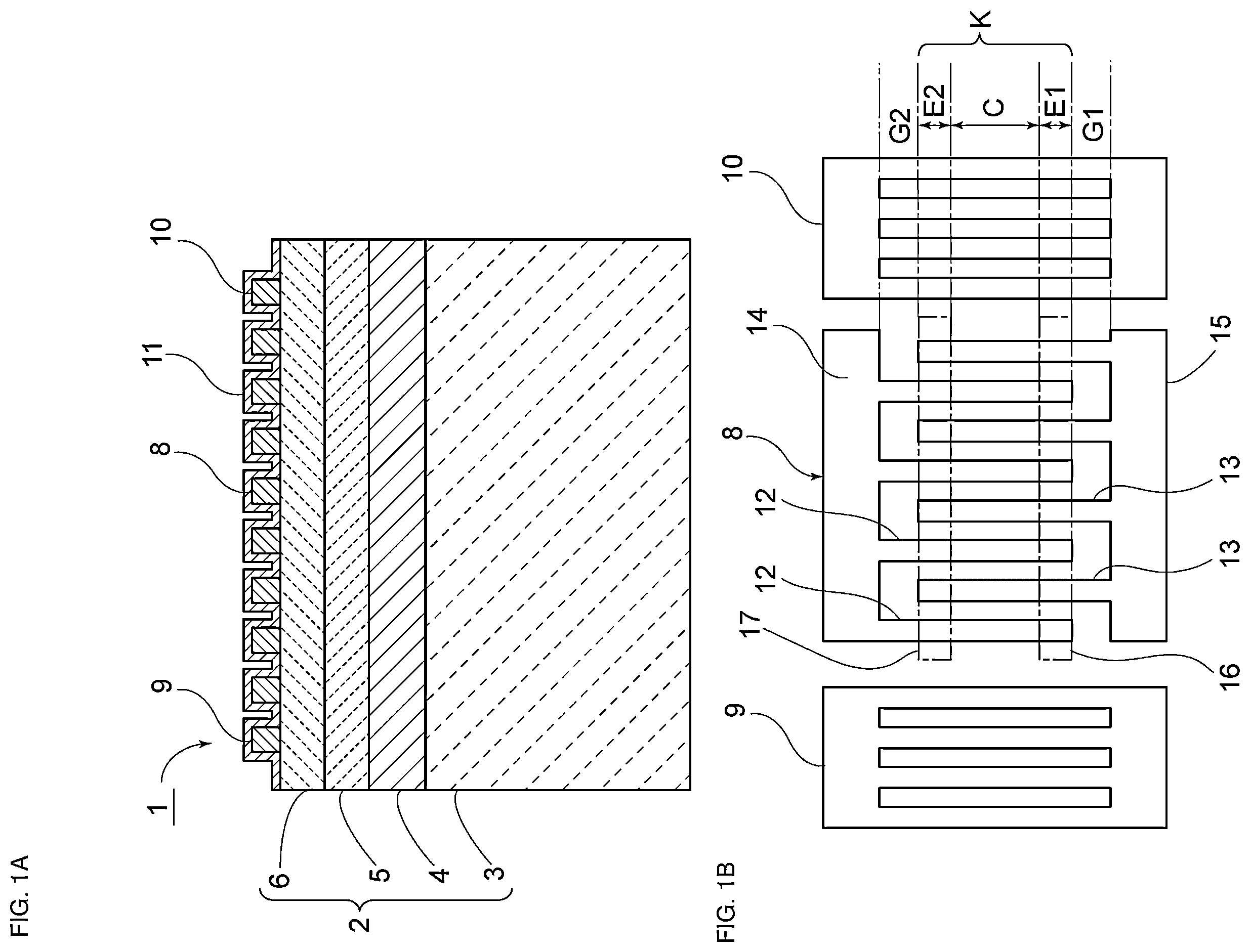 Patent US12426513 — Acoustic wave device with electrode fingers made of an alloy — Figure 1