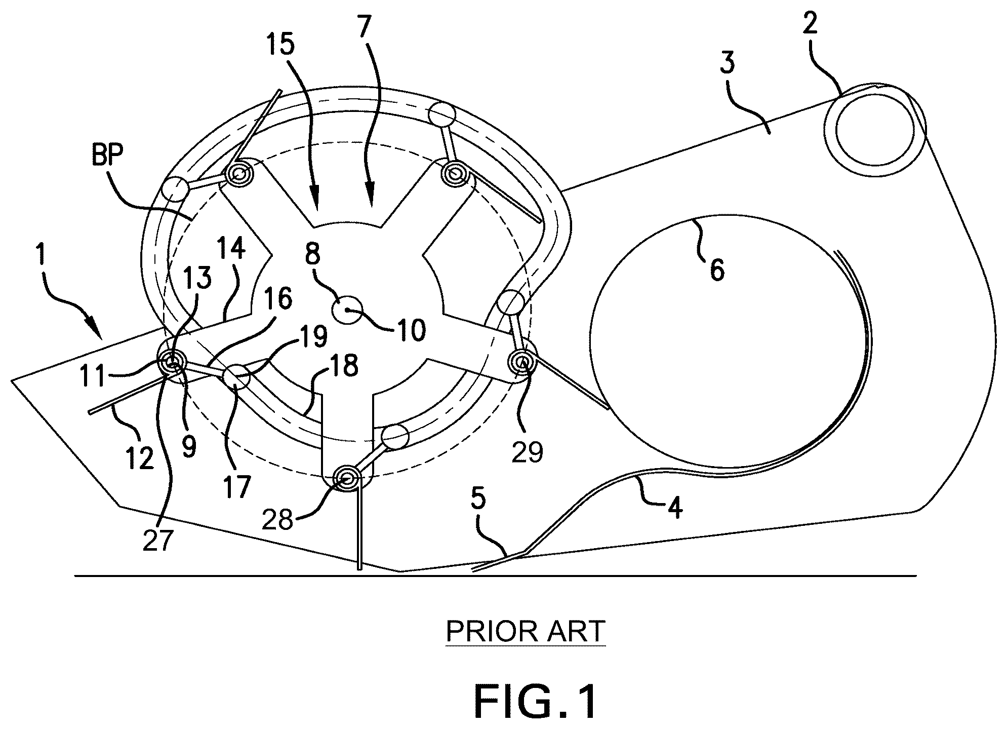 Patent US12426541 — Harvesting cam reel with convertible transport mode — Figure 1