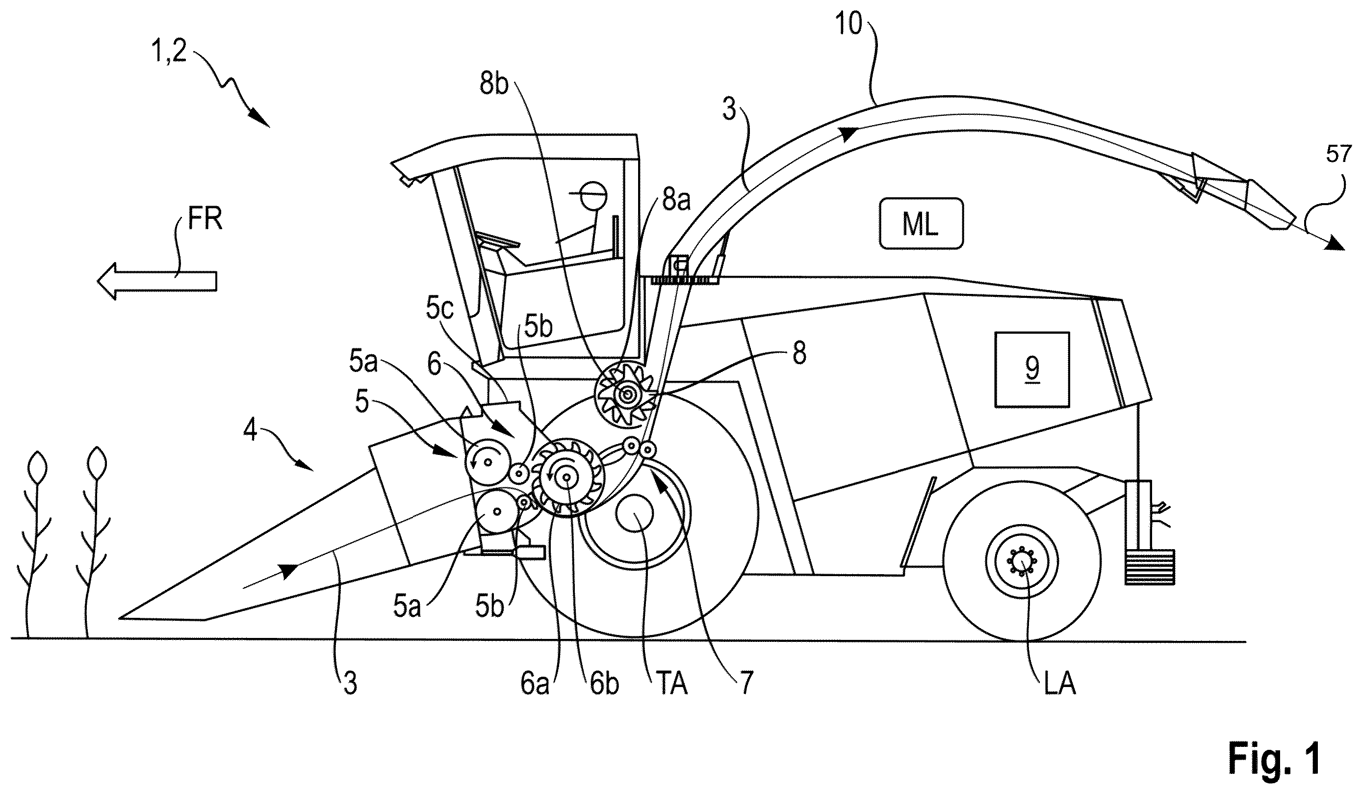 Patent US12426545 — Drive system for a self-propelling harvester — Figure 1